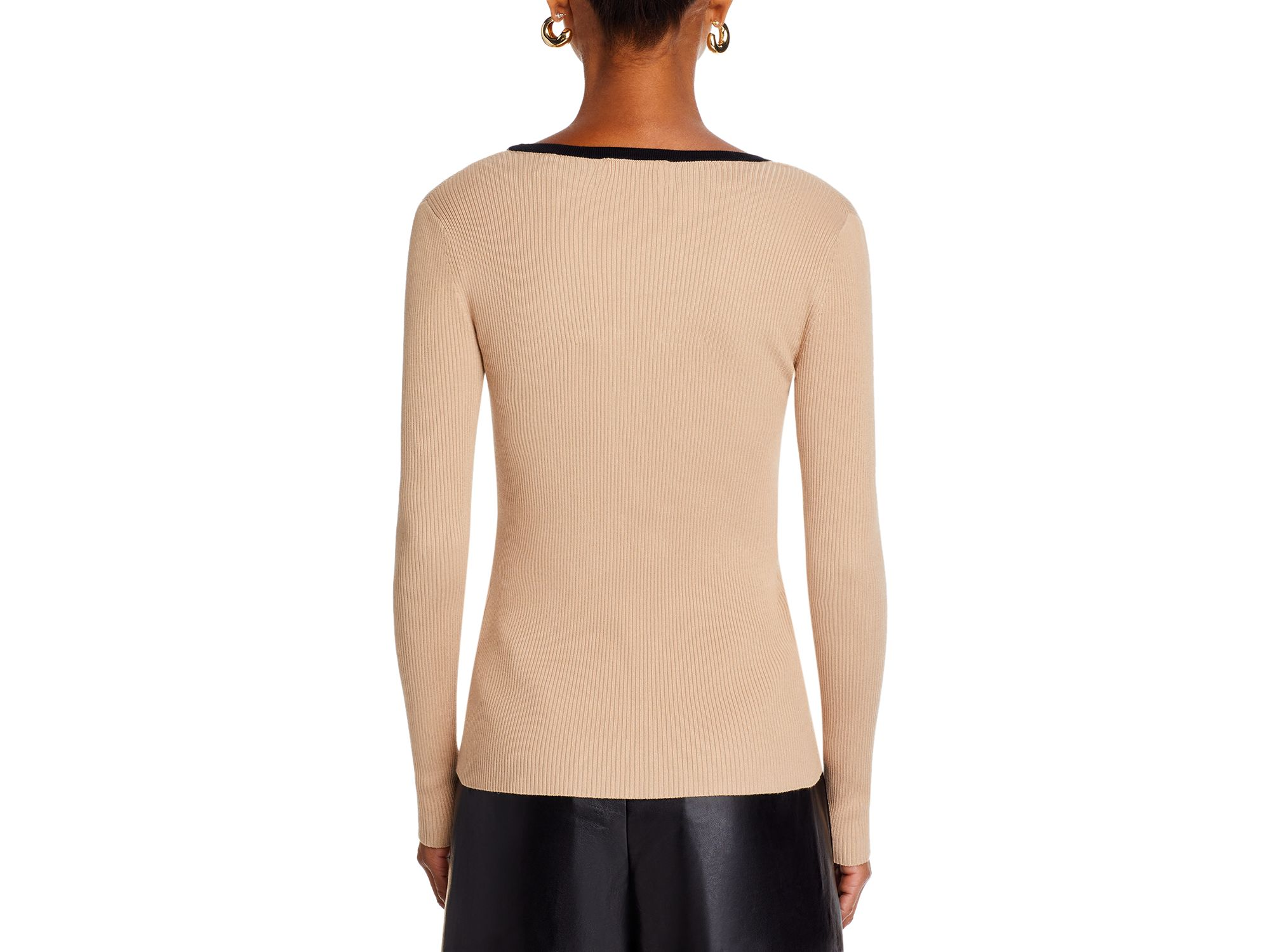 V Neck Ribbed Sweater — Image 4