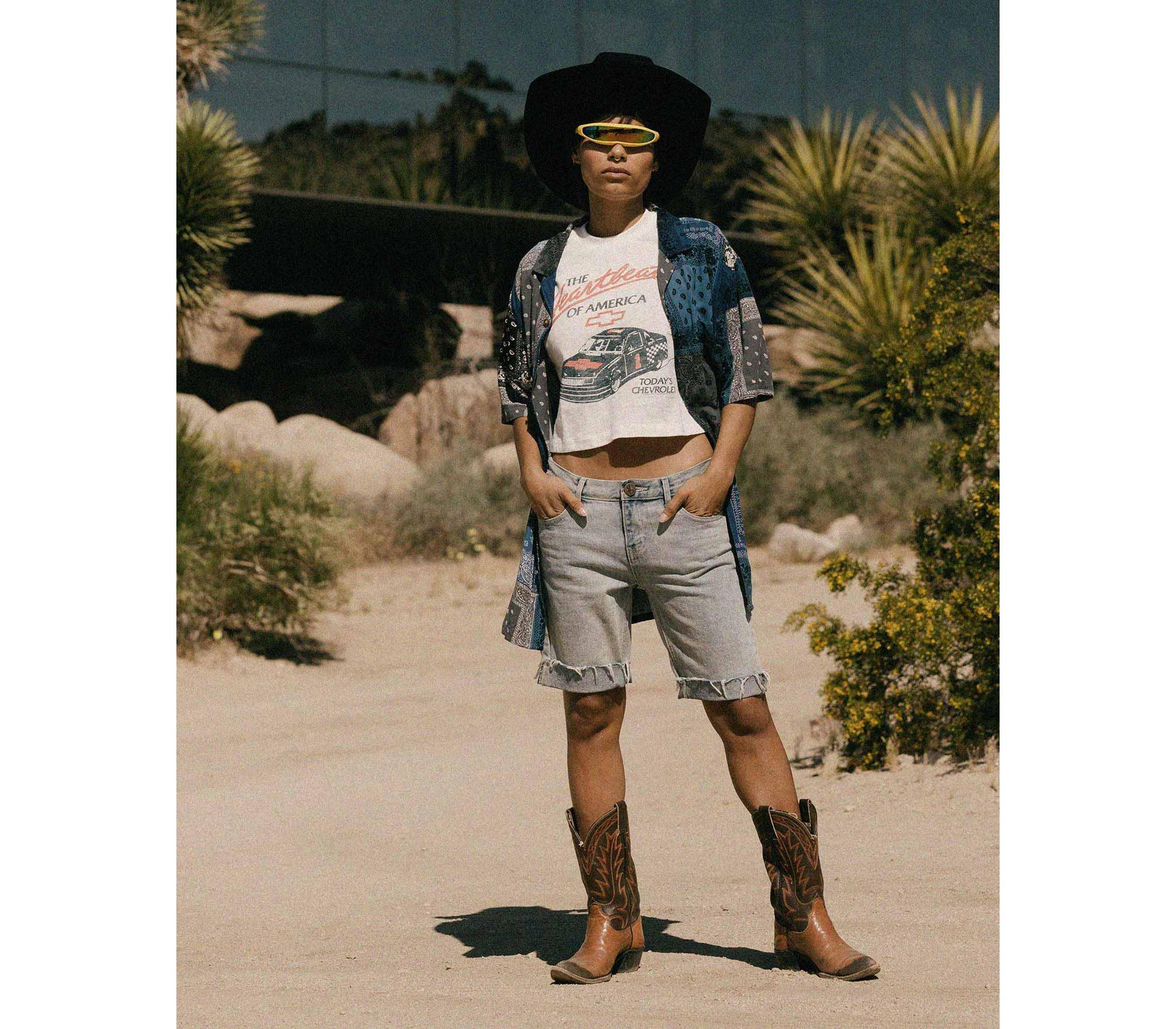 Women's Chevy Hearbeat of America Mock Neck Crop Tee — Image 3
