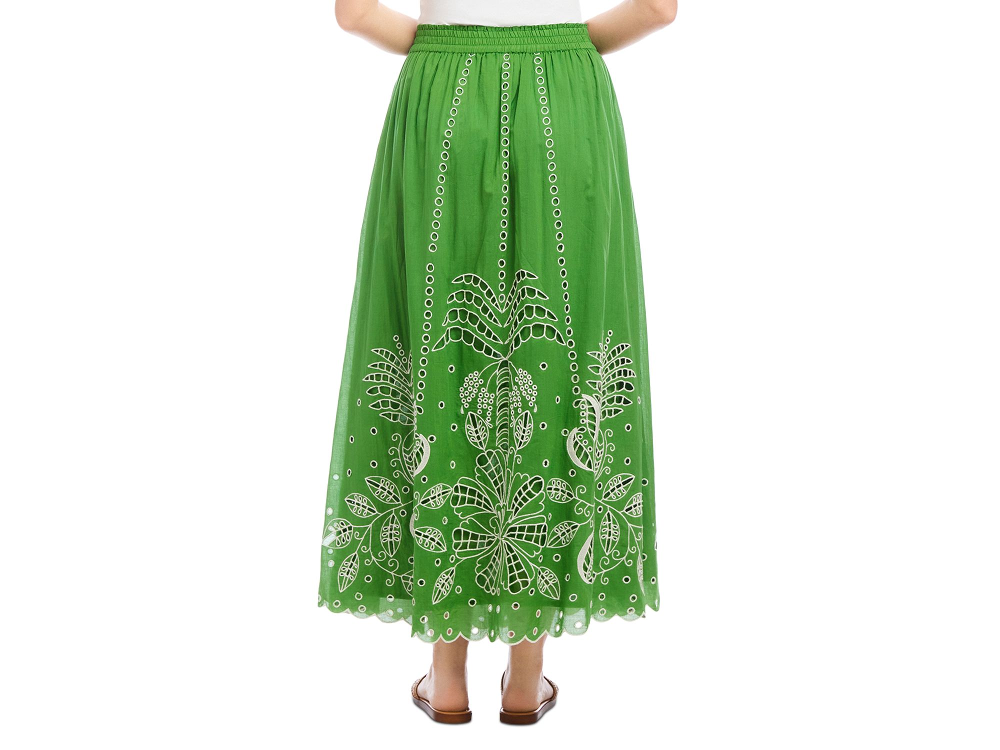 Cutout Embroidery Midi Skirt — Image 3