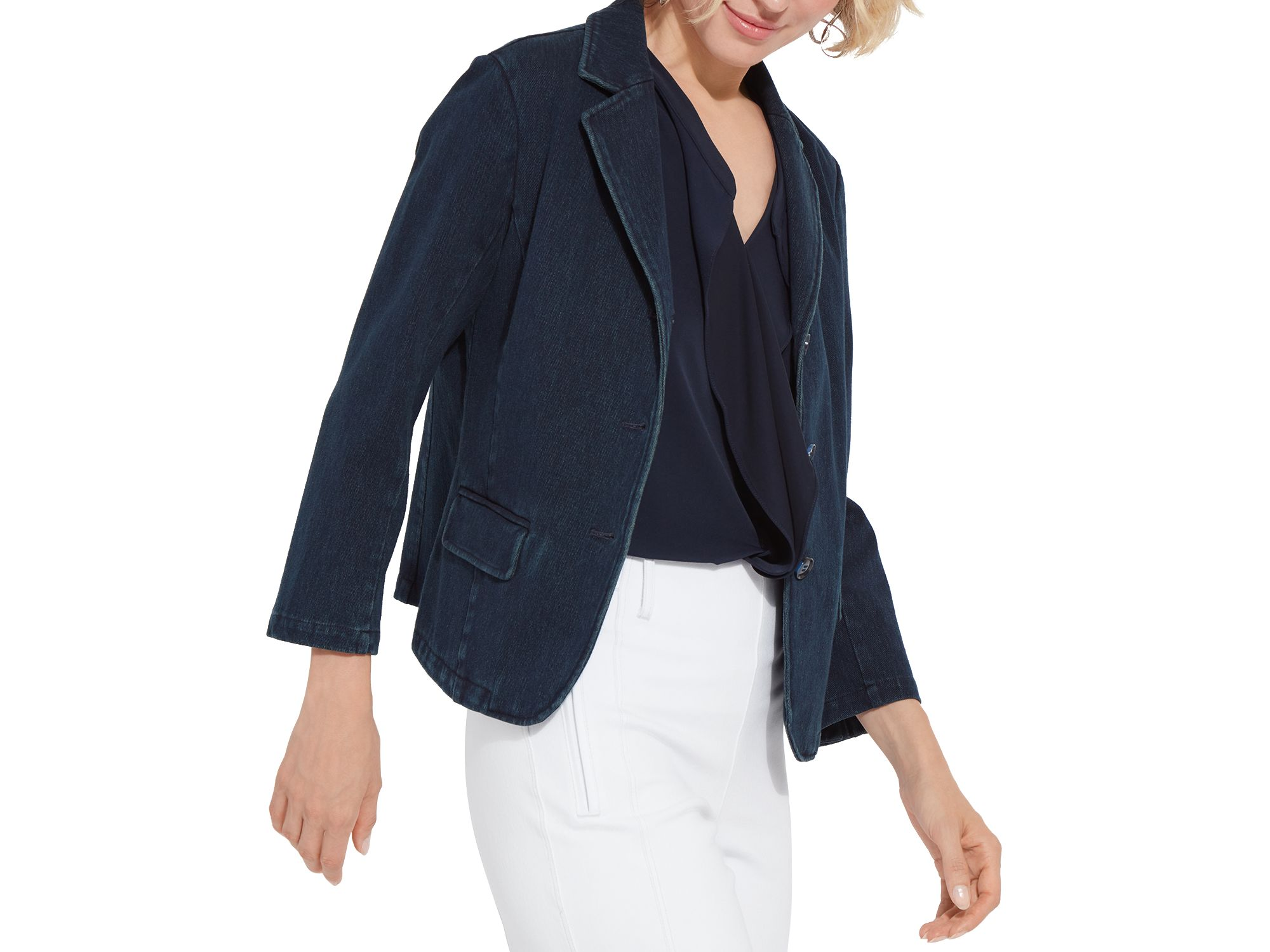 Della Denim Cropped Blazer — Image 5
