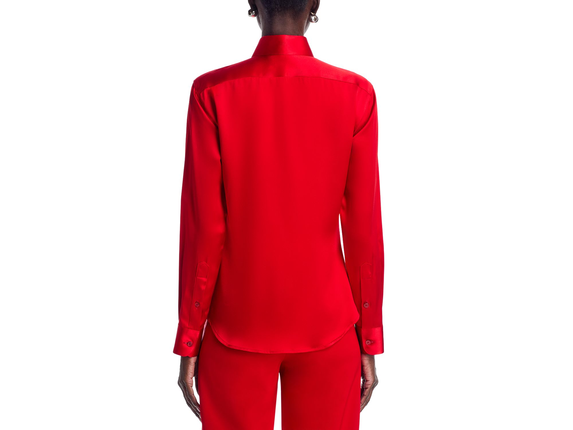 Button Front Silk Blouse — Image 3