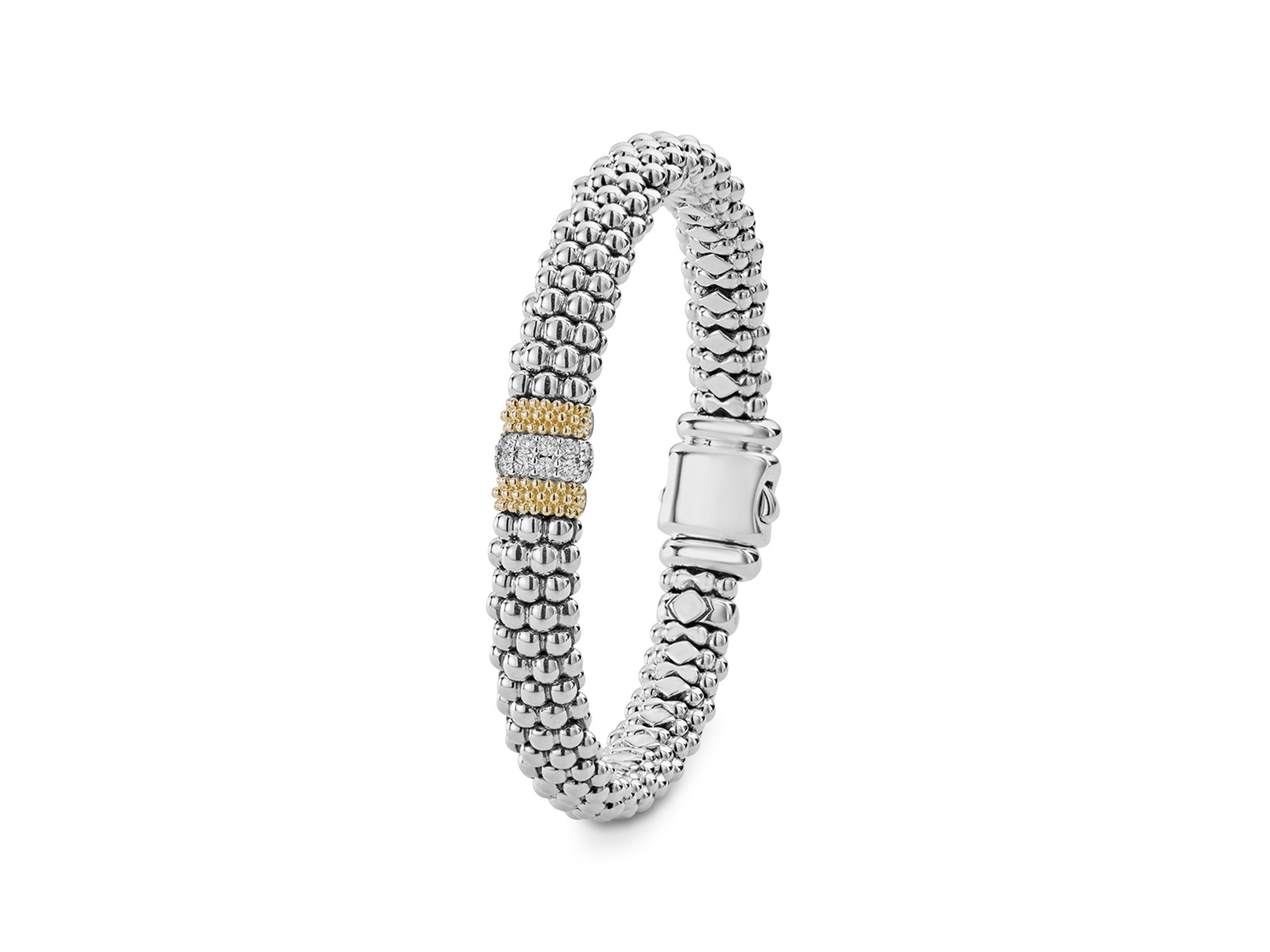 18K Gold & Sterling Silver Diamond Lux Single Station Bracelet, 9mm — Image 3