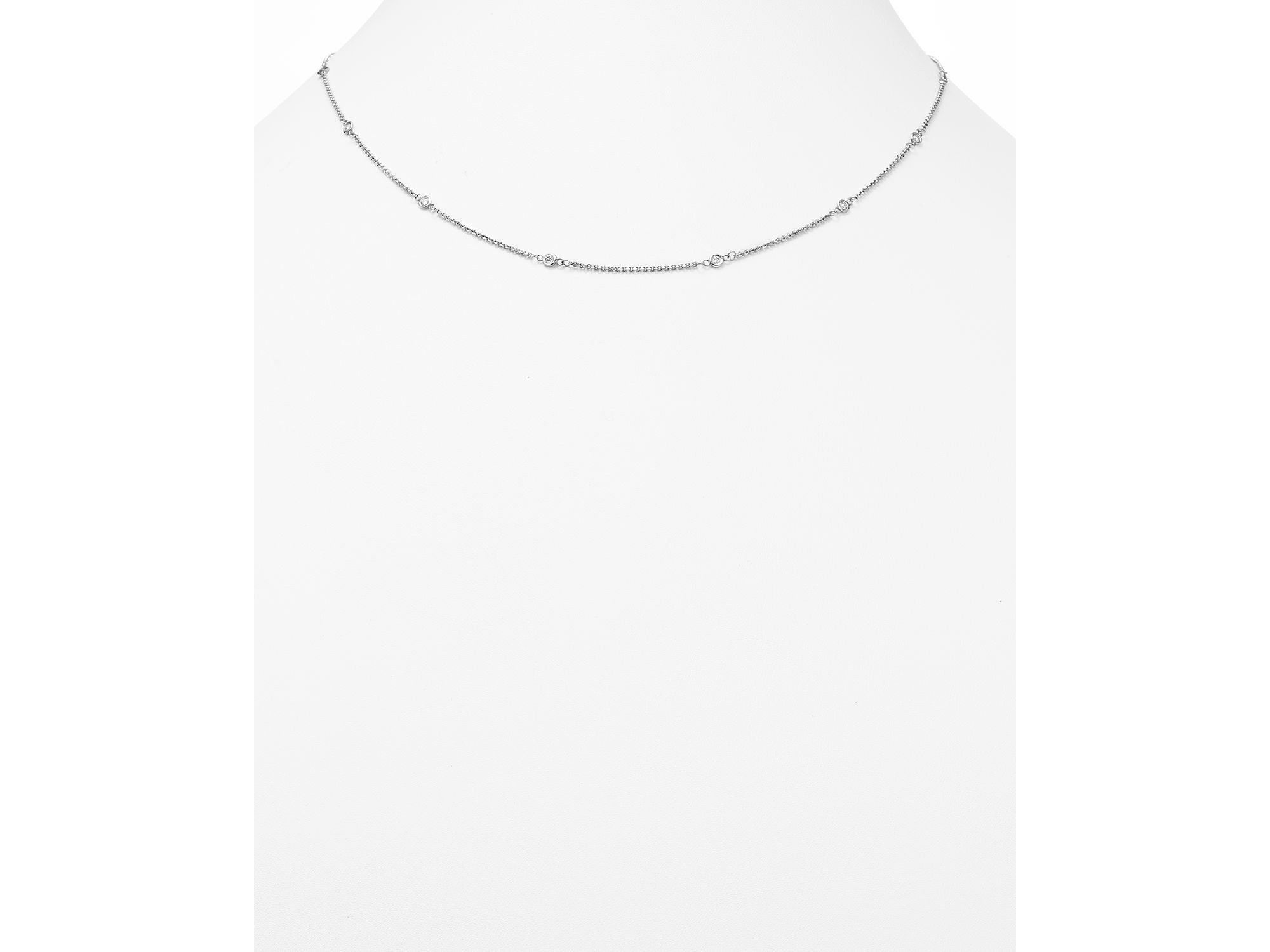 Diamond Station Necklace in 14K White Gold, .30 tcw — Image 3