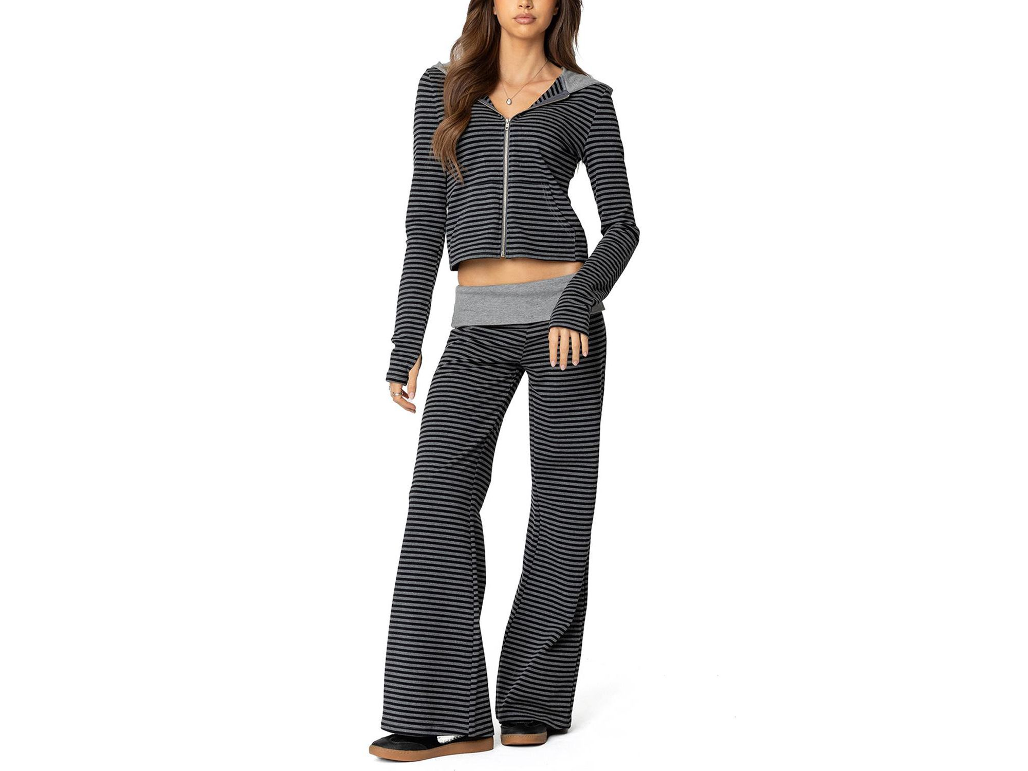 Meggy Striped Zip Up Hoodie — Image 3