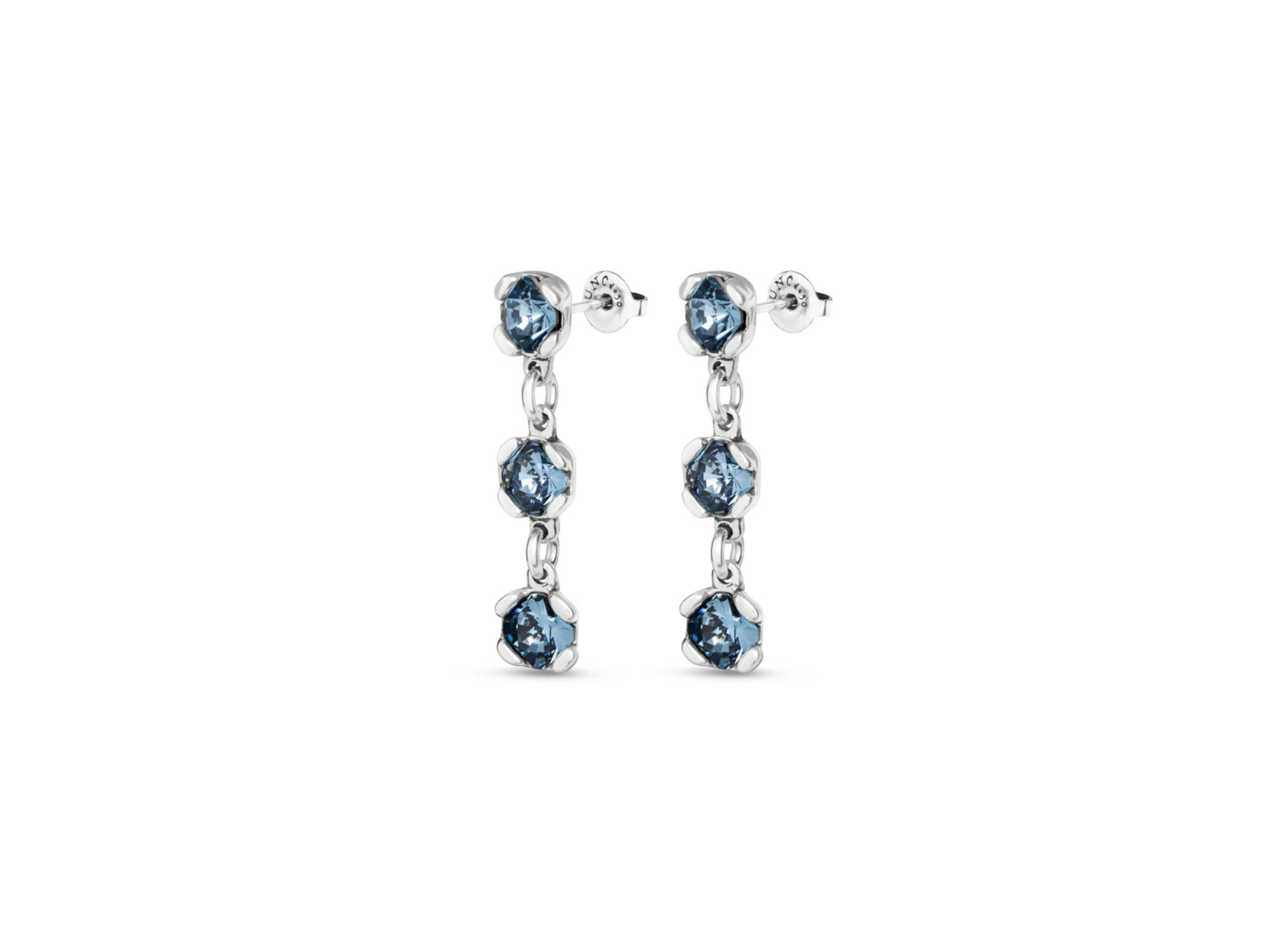 Blue Crystal Drop Stud Earrings — Image 3