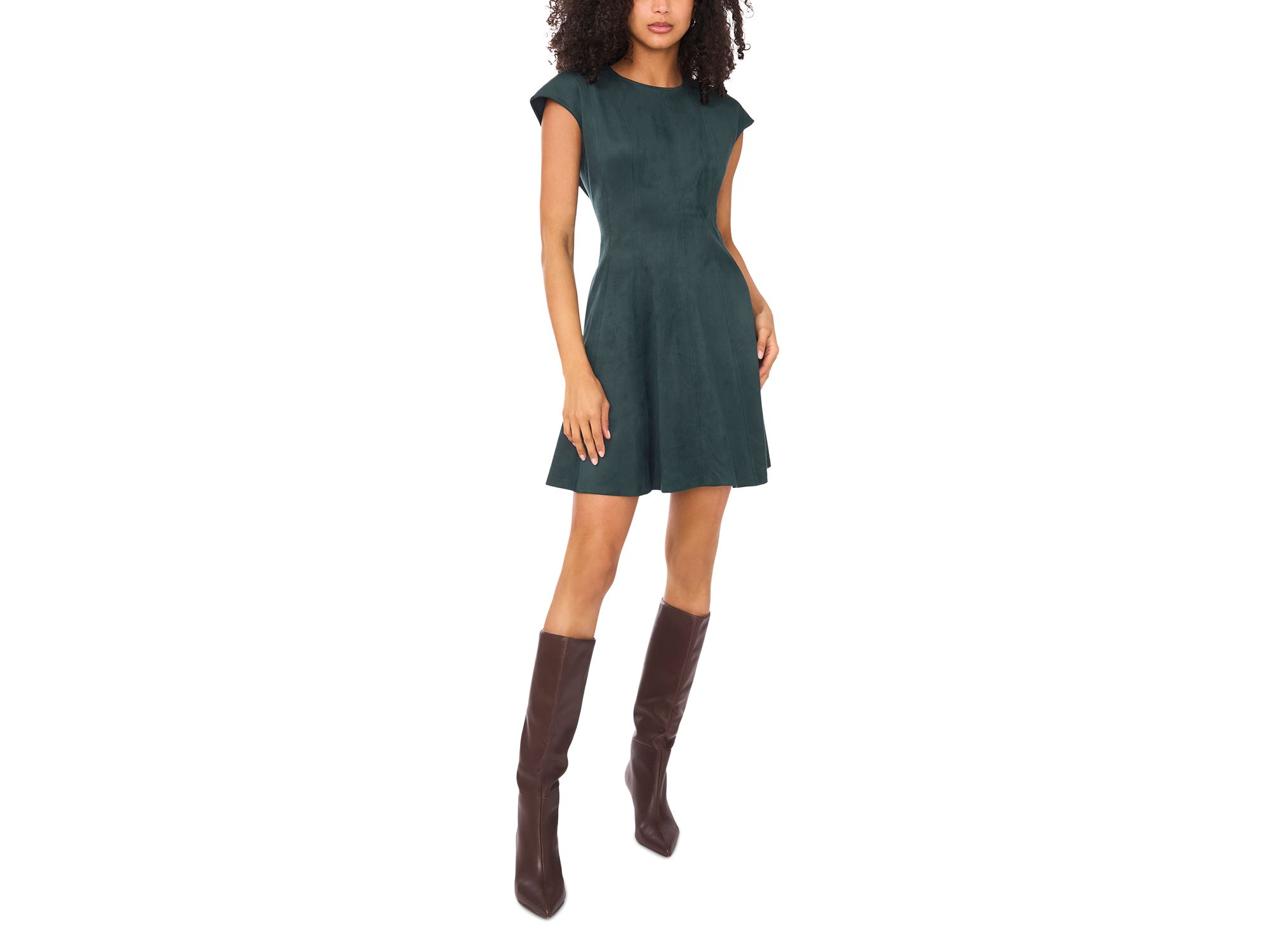Princess Seam Cap Sleeve Mini Dress — Image 4