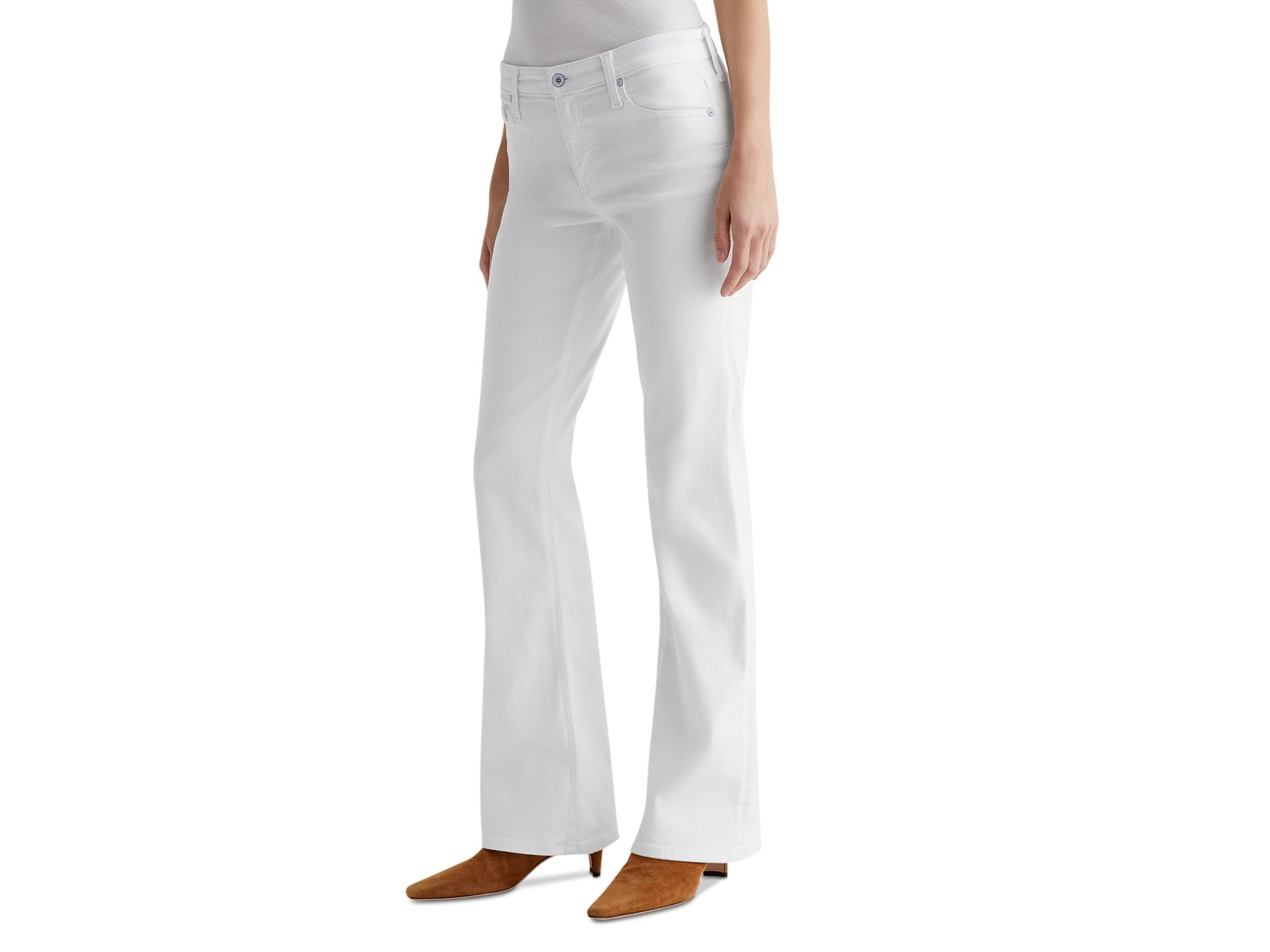 Angel Low Rise Bootcut Jeans in Gallery White — Image 5