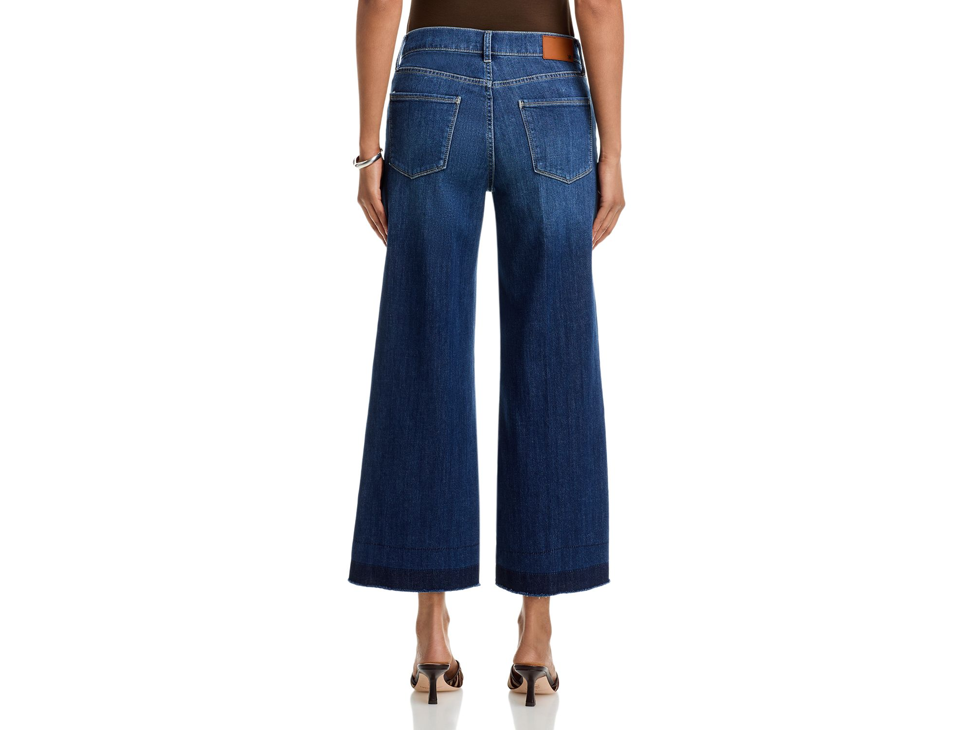 Rafaella High Rise Ankle Wide Leg Jeans in Medium Indigo — Image 3