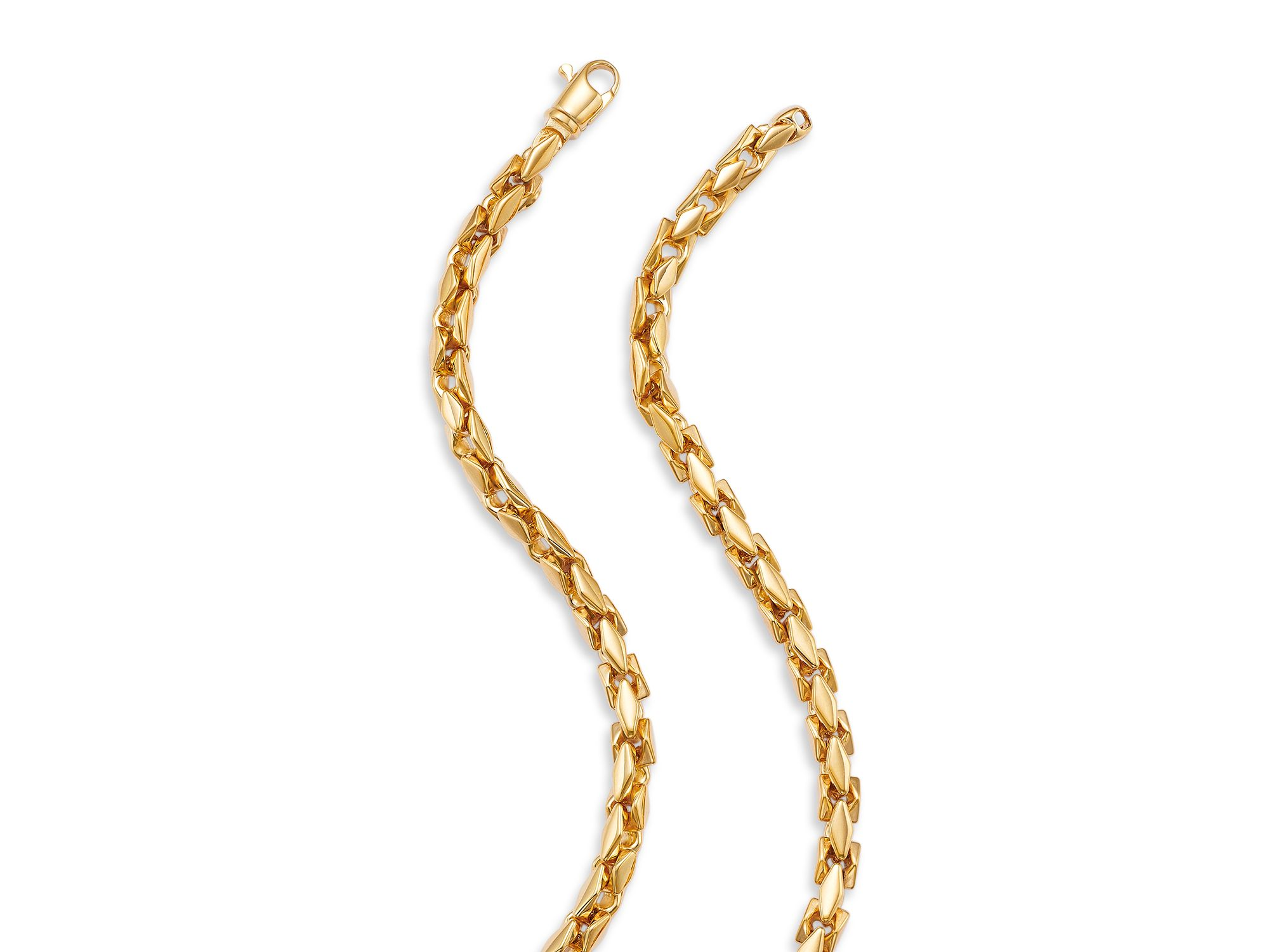 Men's Box Chain Necklace in 14K Yellow Gold, 22" — Image 3