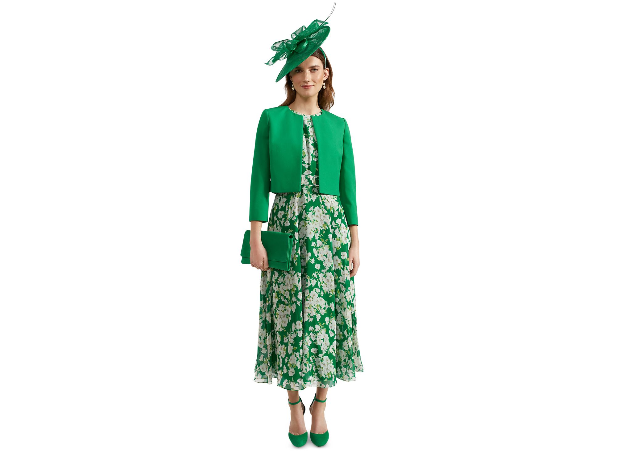 Bronwyn Floral Print Silk Midi Dress — Image 7