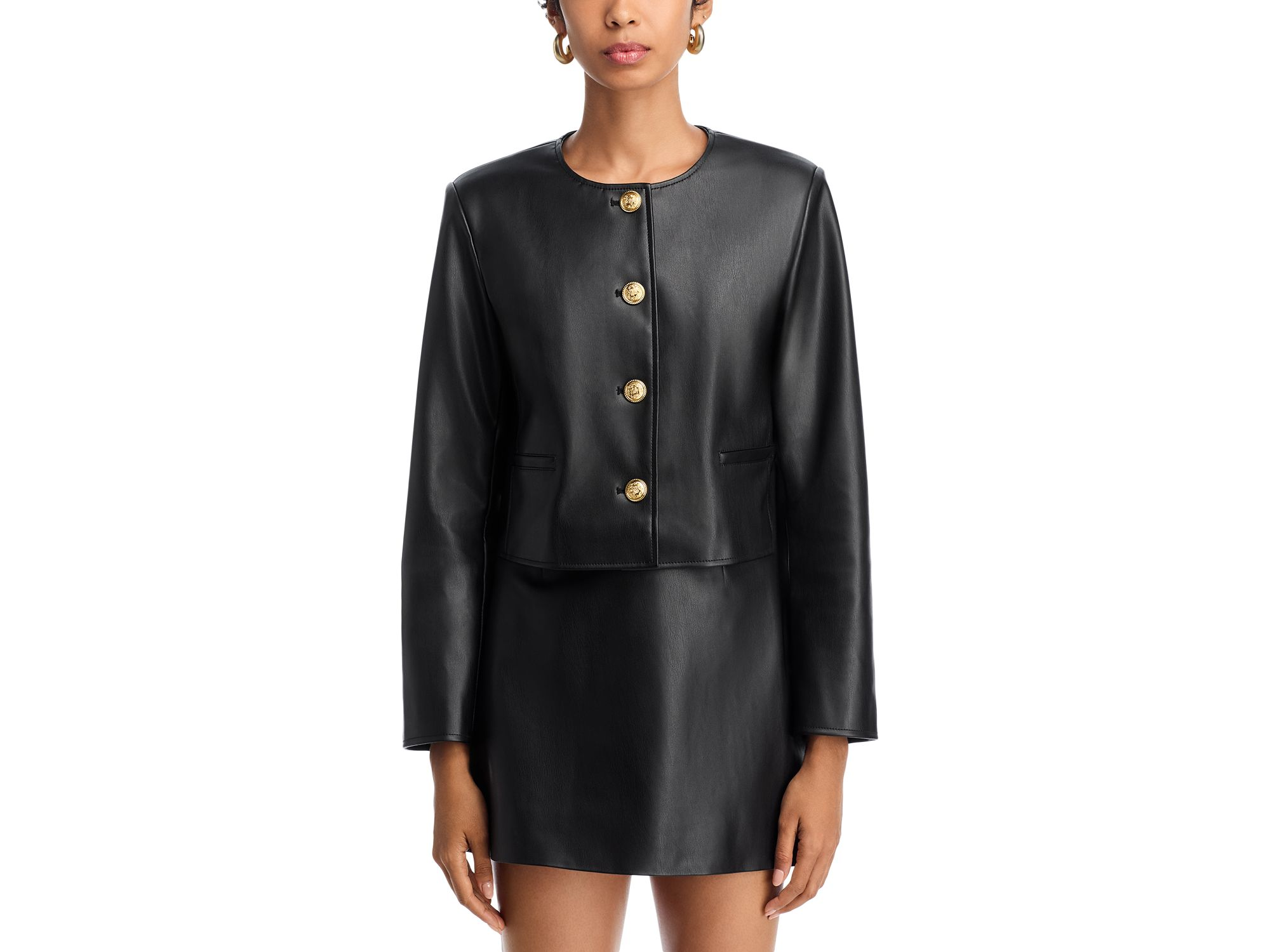 Dessa Faux Leather Jacket & Mini Skirt — Image 5