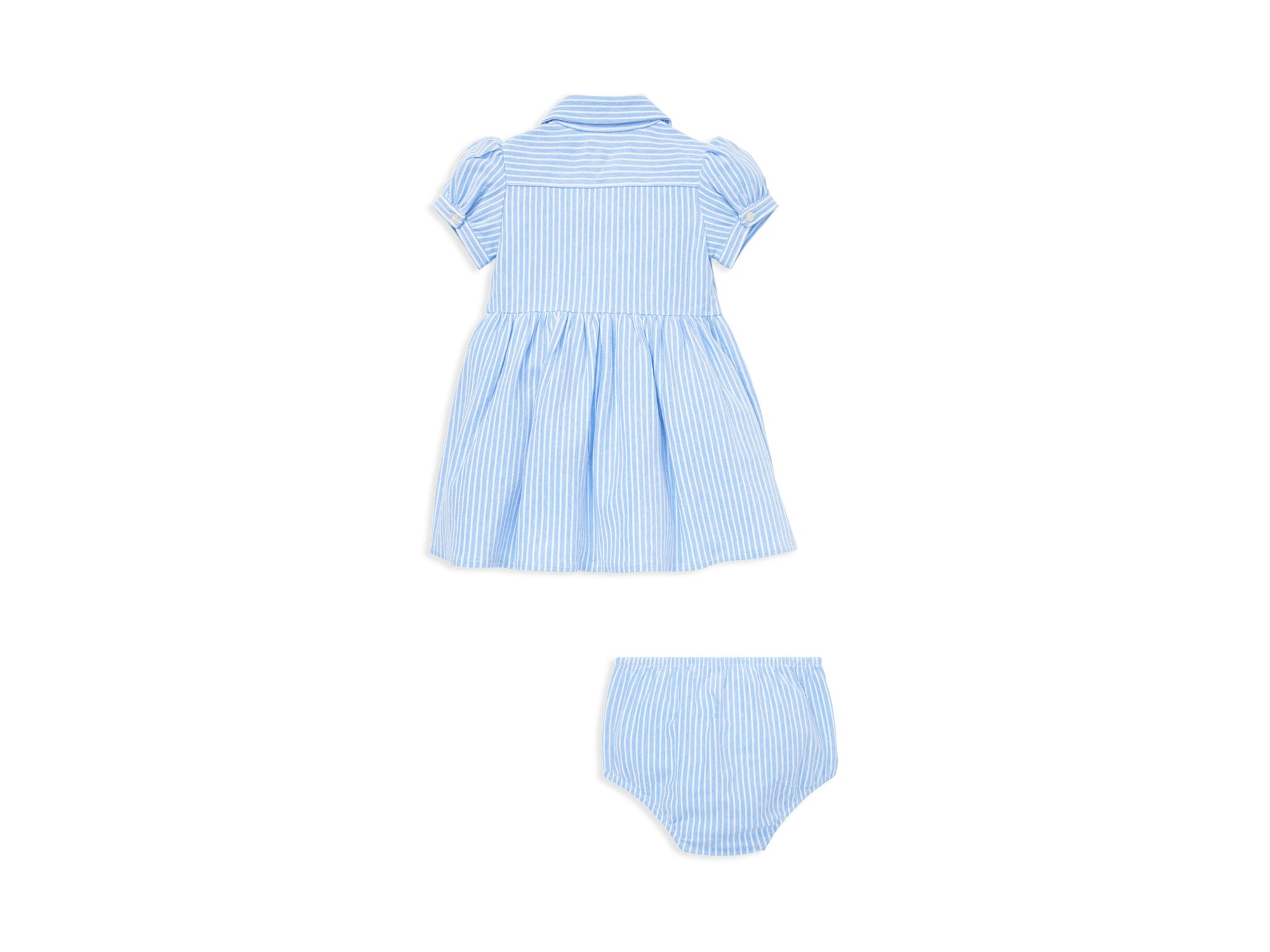 Girls' Striped Oxford Dress & Bloomers Set - Baby — Image 4