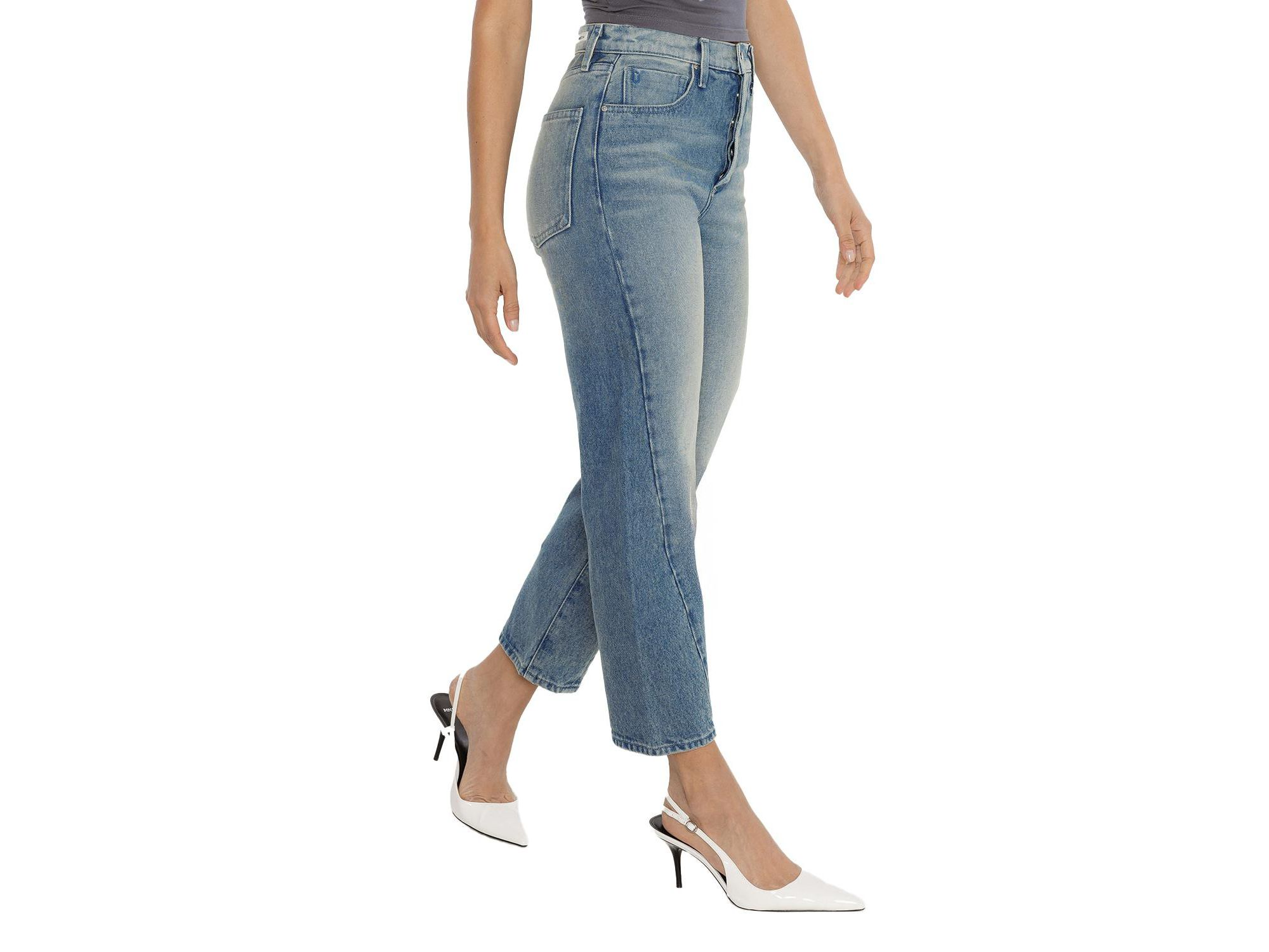 Gail Mini Barrel Jeans in Denim Wash — Image 3