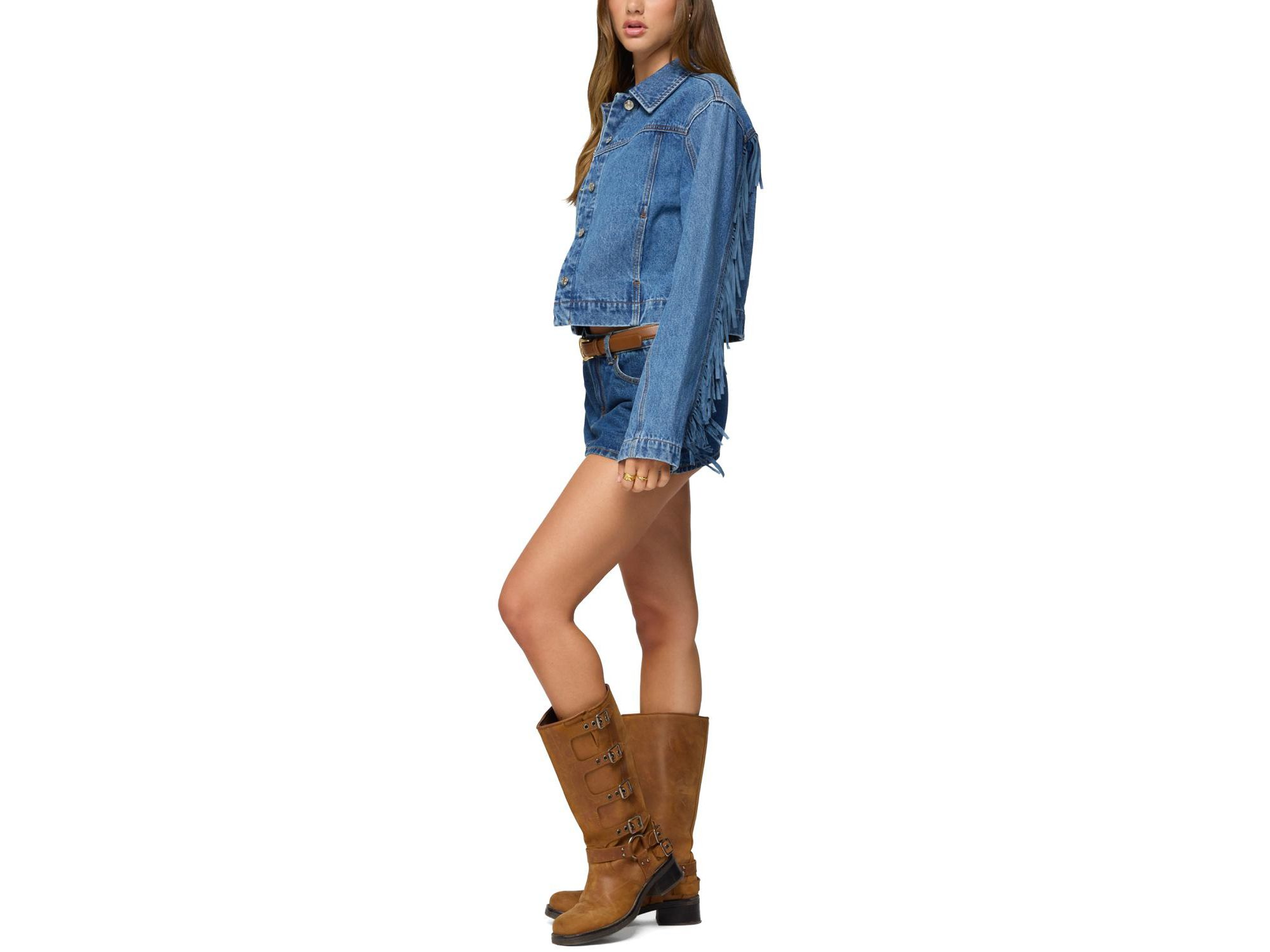 Maurice Fringed Denim Jacket — Image 5