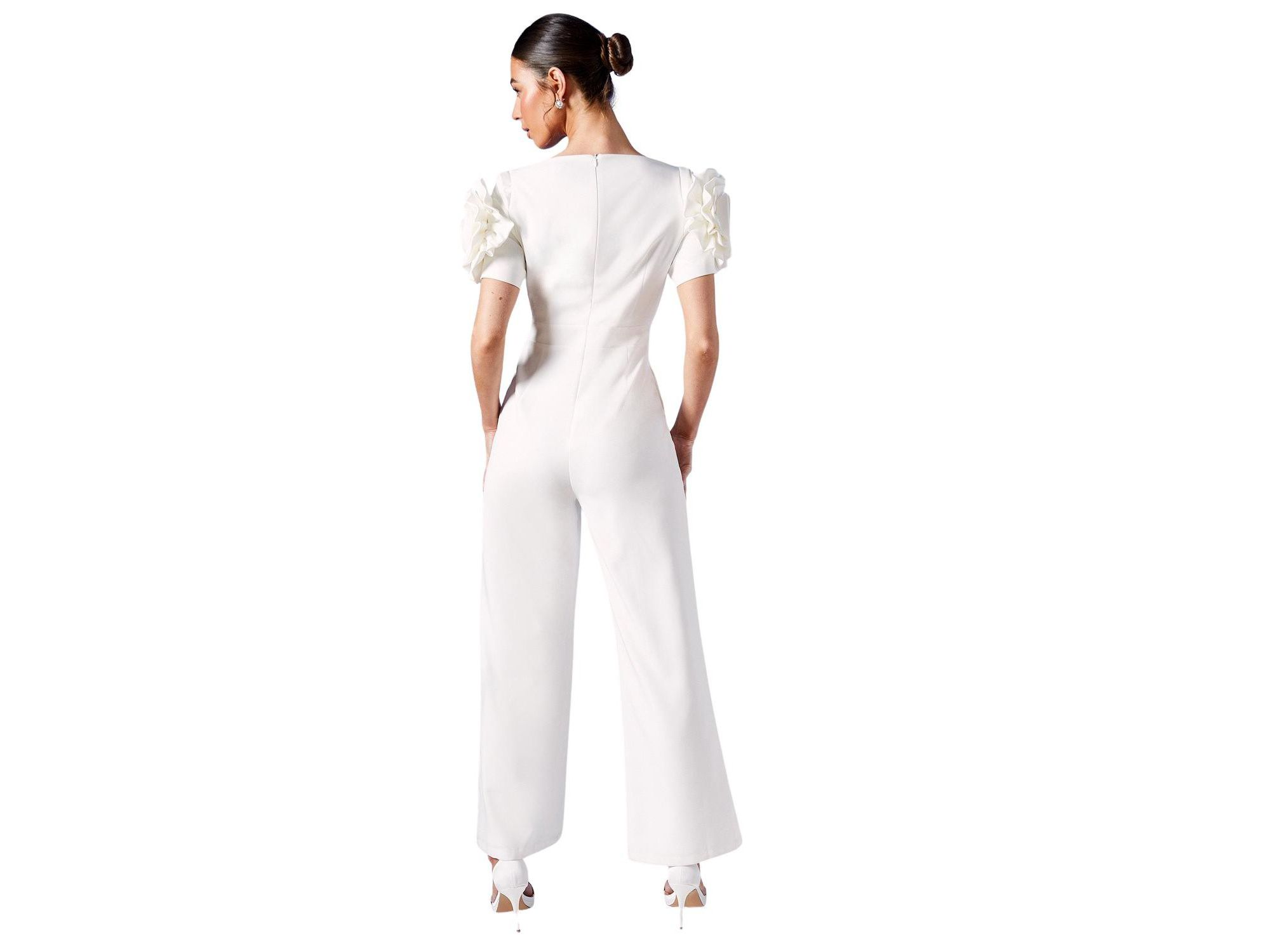 3D Flower Shoulder Bridal Jumpsuit — Image 4
