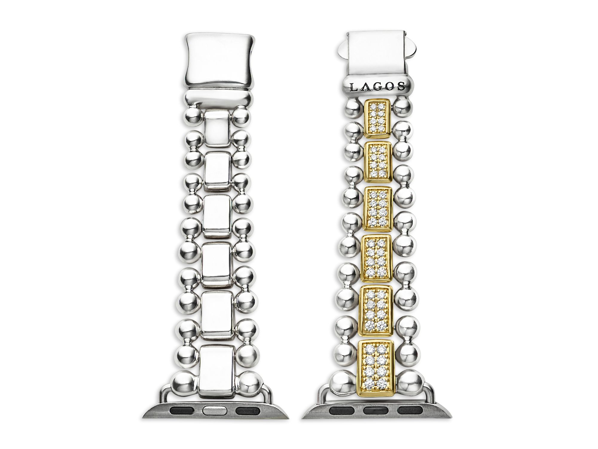 Sterling Silver & 18K Gold Diamond Apple™ Smartwatch Bracelet, 38-45mm — Image 3