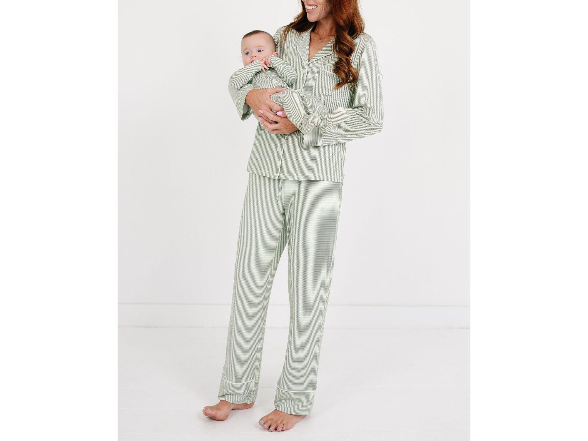 Evergreen Stripe Bamboo Pajama Set — Image 5