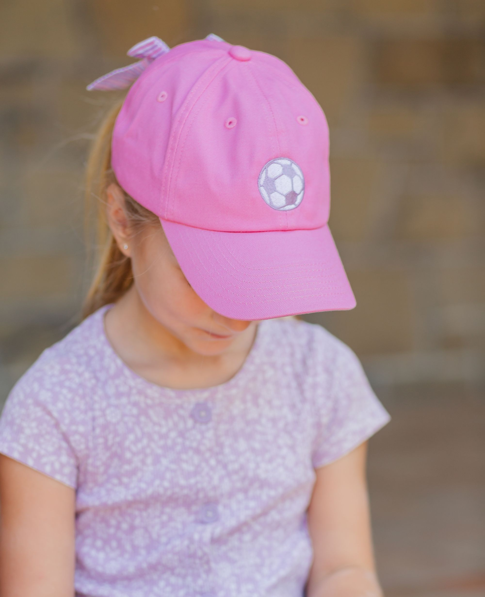 Girls' Soccer Bow Baseball Hat in Magenta - Little Kid — Image 5