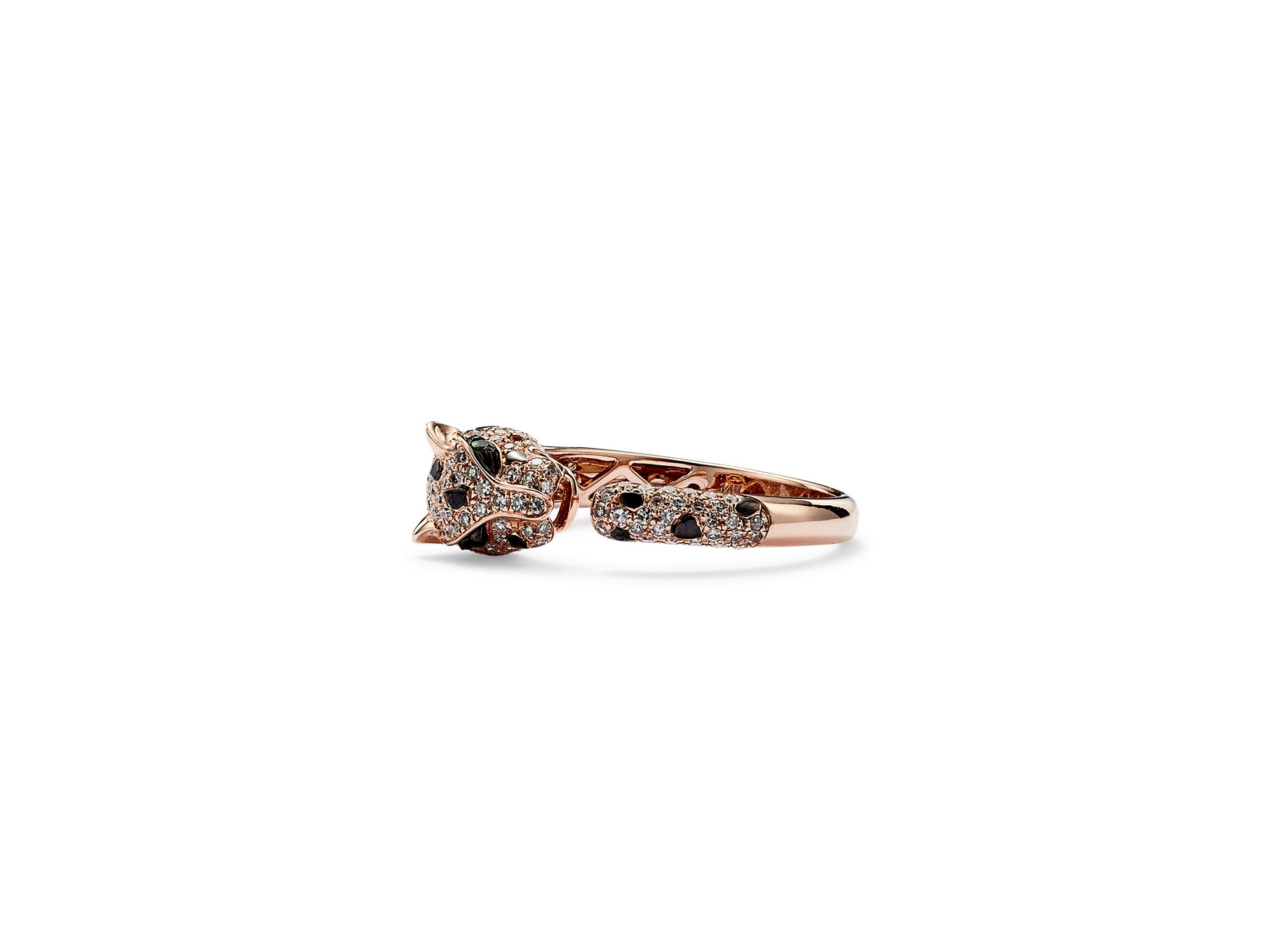 Diamond and Tsavorite Panther Ring in 14K Rose Gold - Exclusive — Image 4