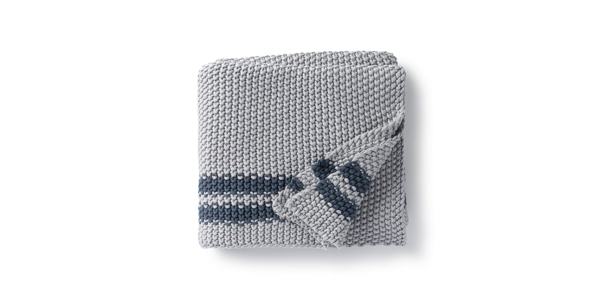 Marici Cool Blue Striped Blanket — Image 3