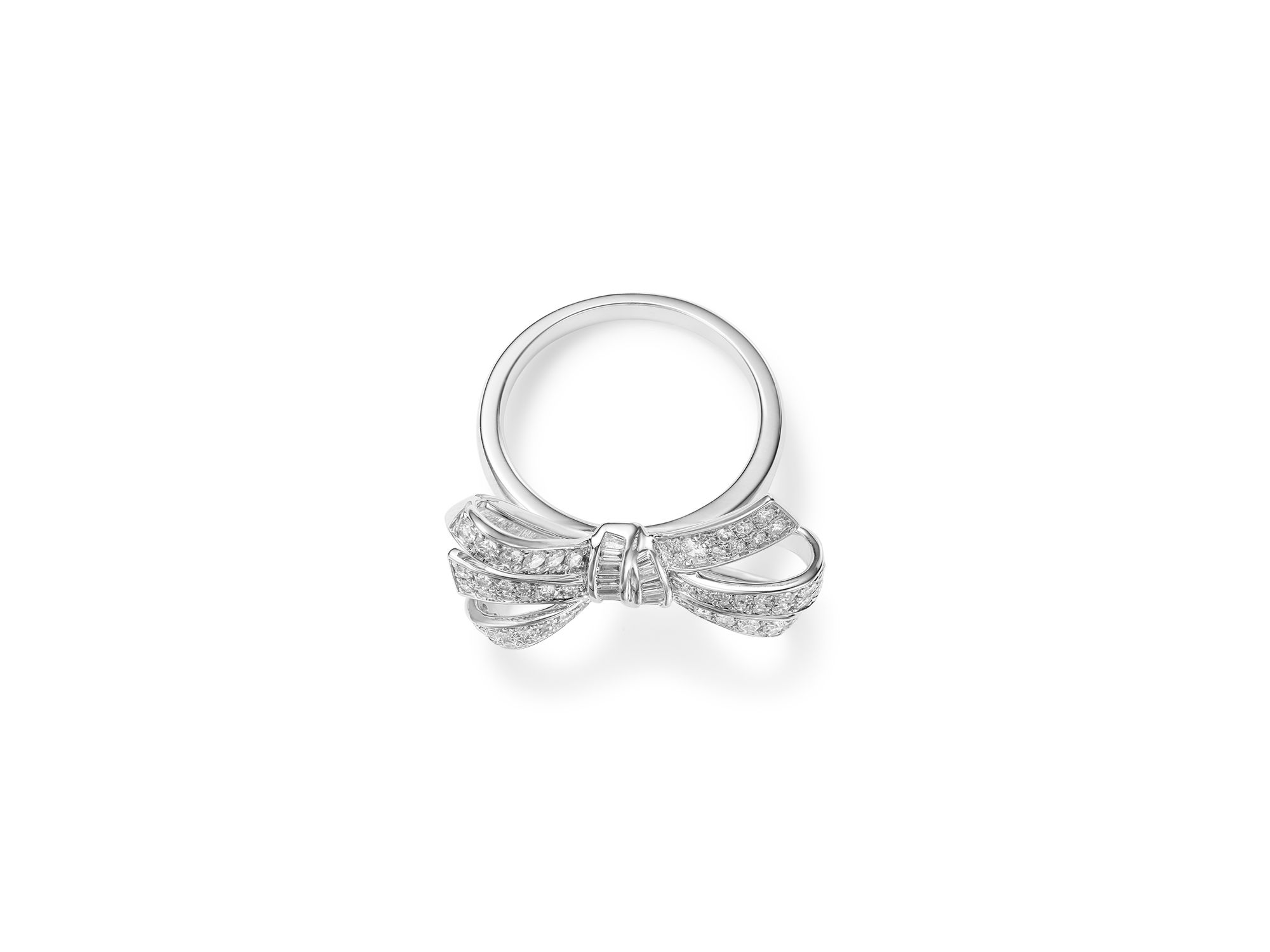 Diamond Pavé Bow Statement Ring in 14K White Gold, 1.00 tcw — Image 4
