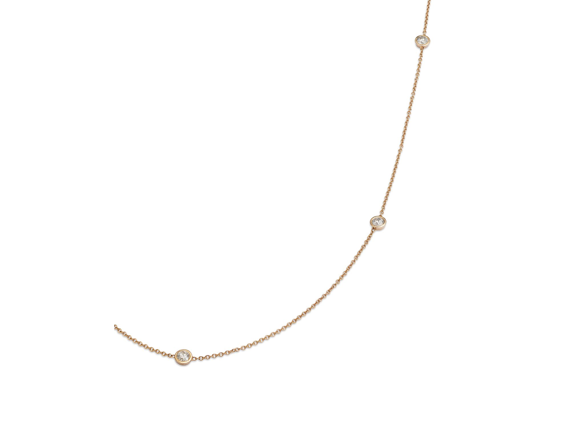 Diamond Station Necklace in 14K Yellow Gold, 0.50 tcw - Exclusive — Image 4