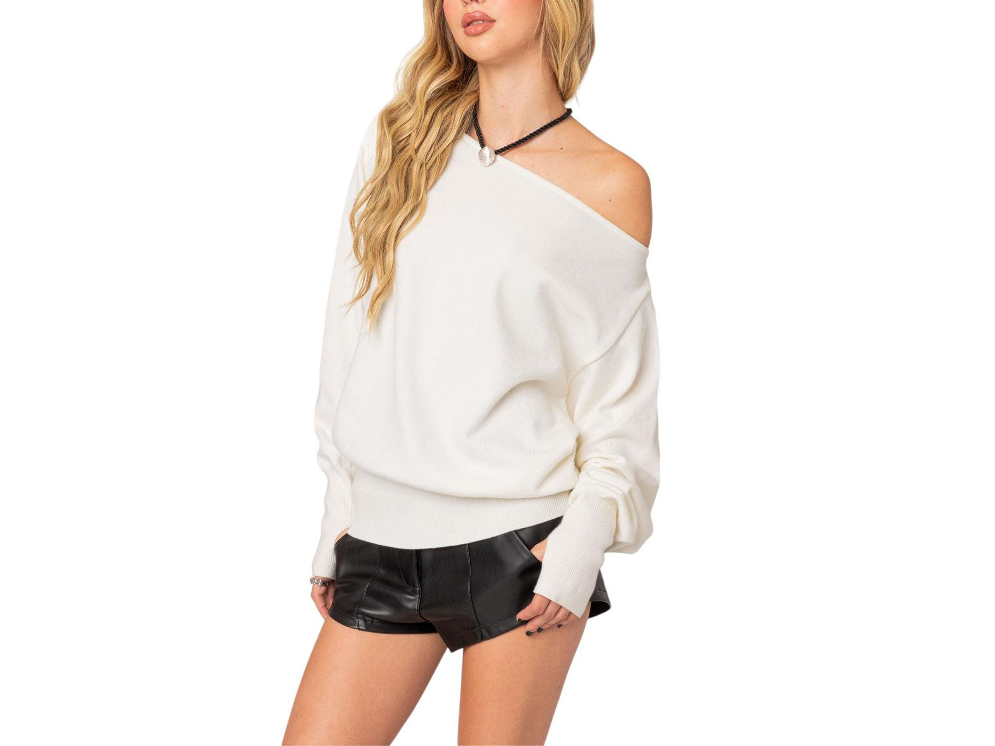 Off Shoulder Oversized Sweater — Image 3