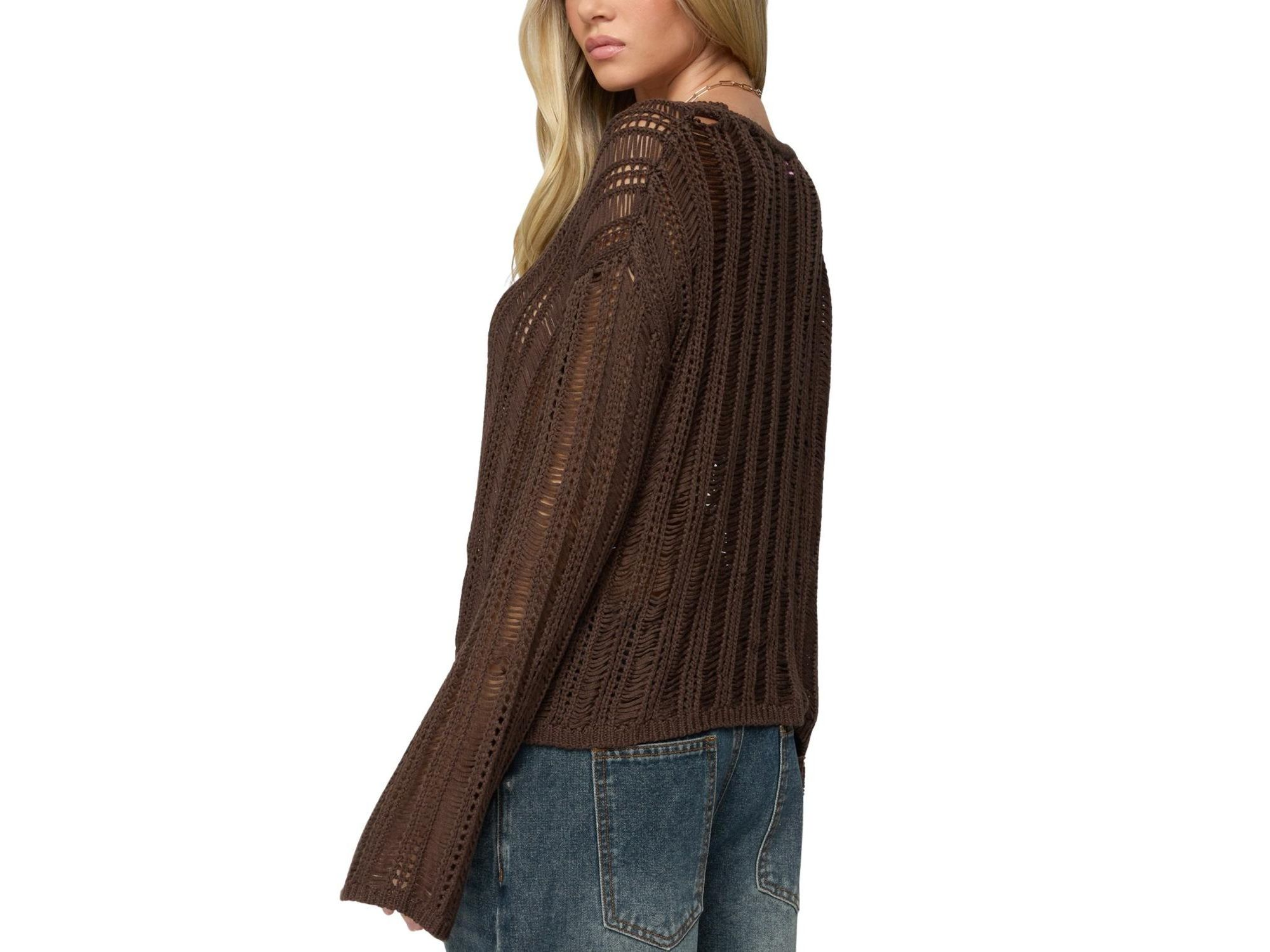 Jaide Sheer Ladder Knit Sweater — Image 3