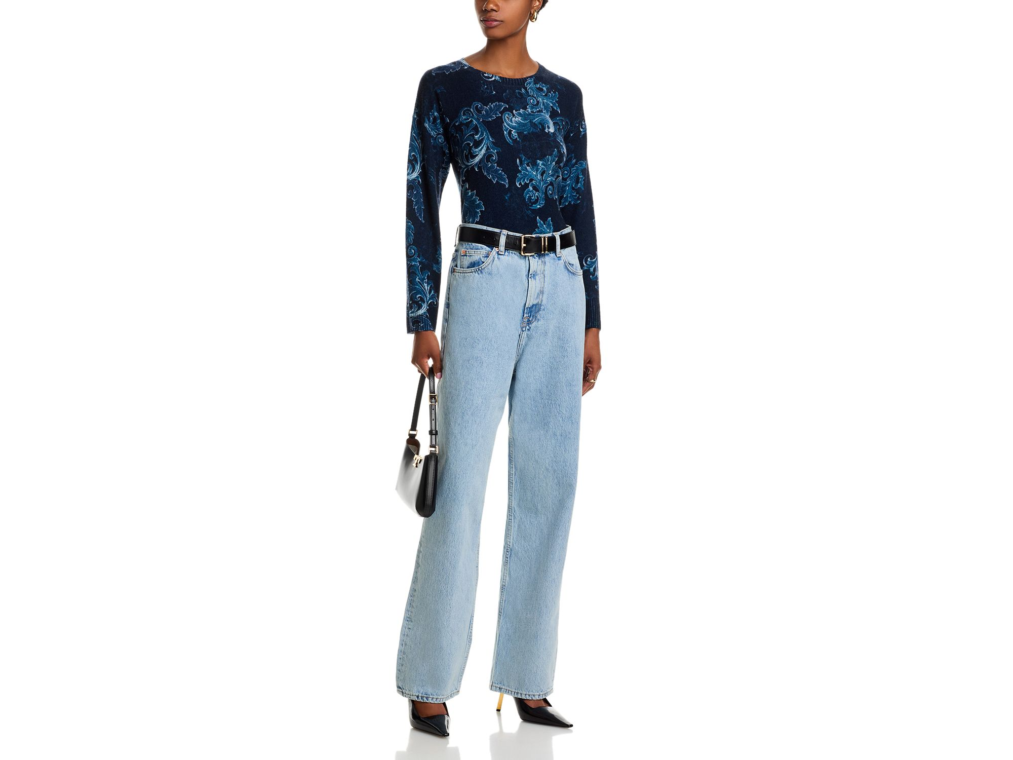 Printed Floral Crewneck Sweater - Exclusive — Image 4