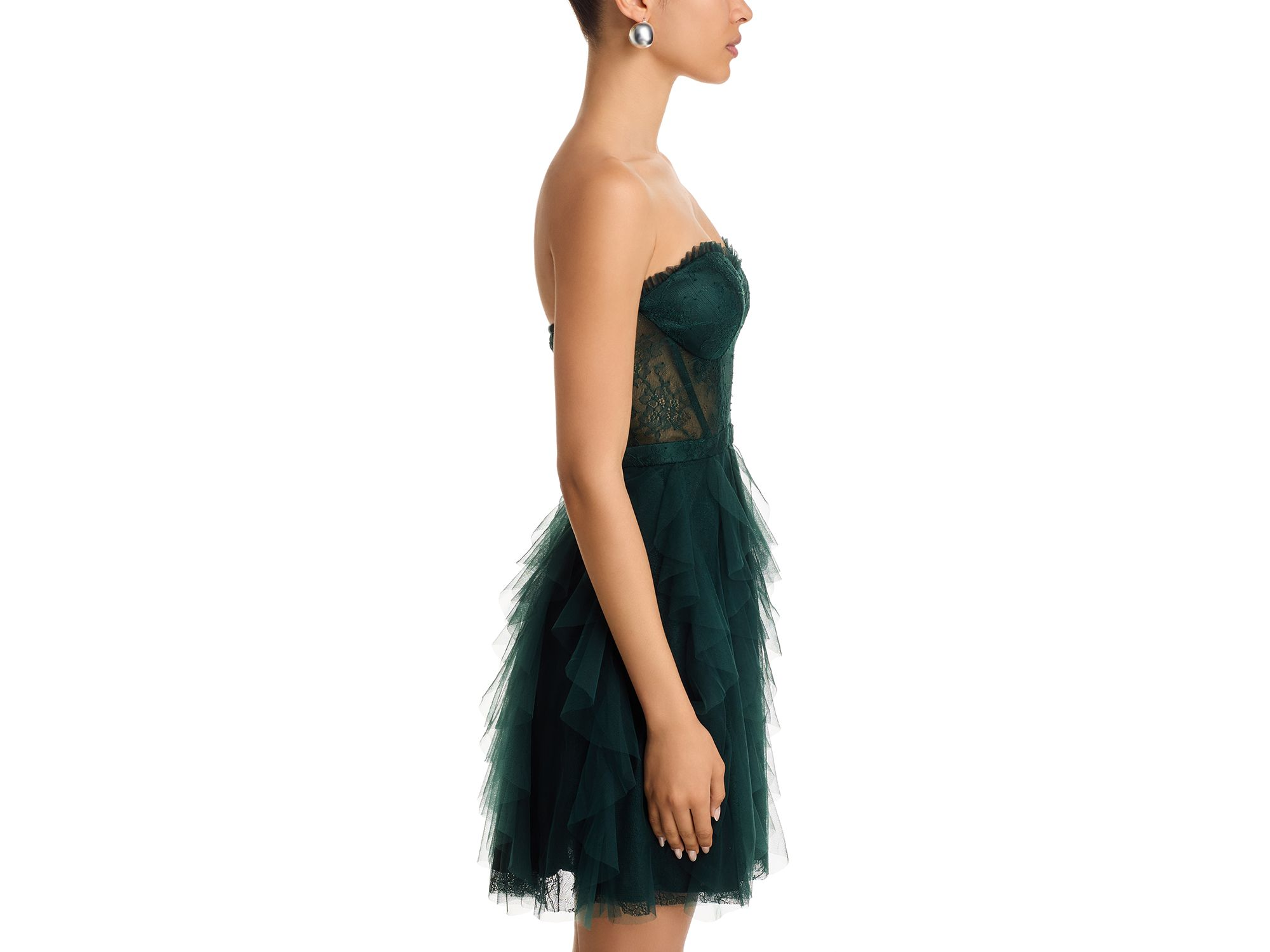 Strapless Mesh Lace Dress - Exclusive — Image 4
