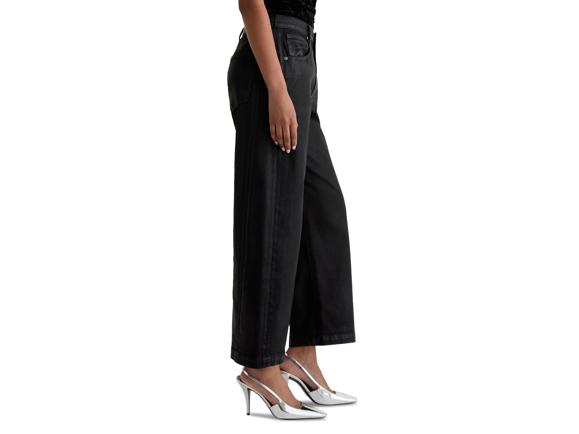 Hattie High Rise Coated Barrel Jeans in Super Black — Image 3