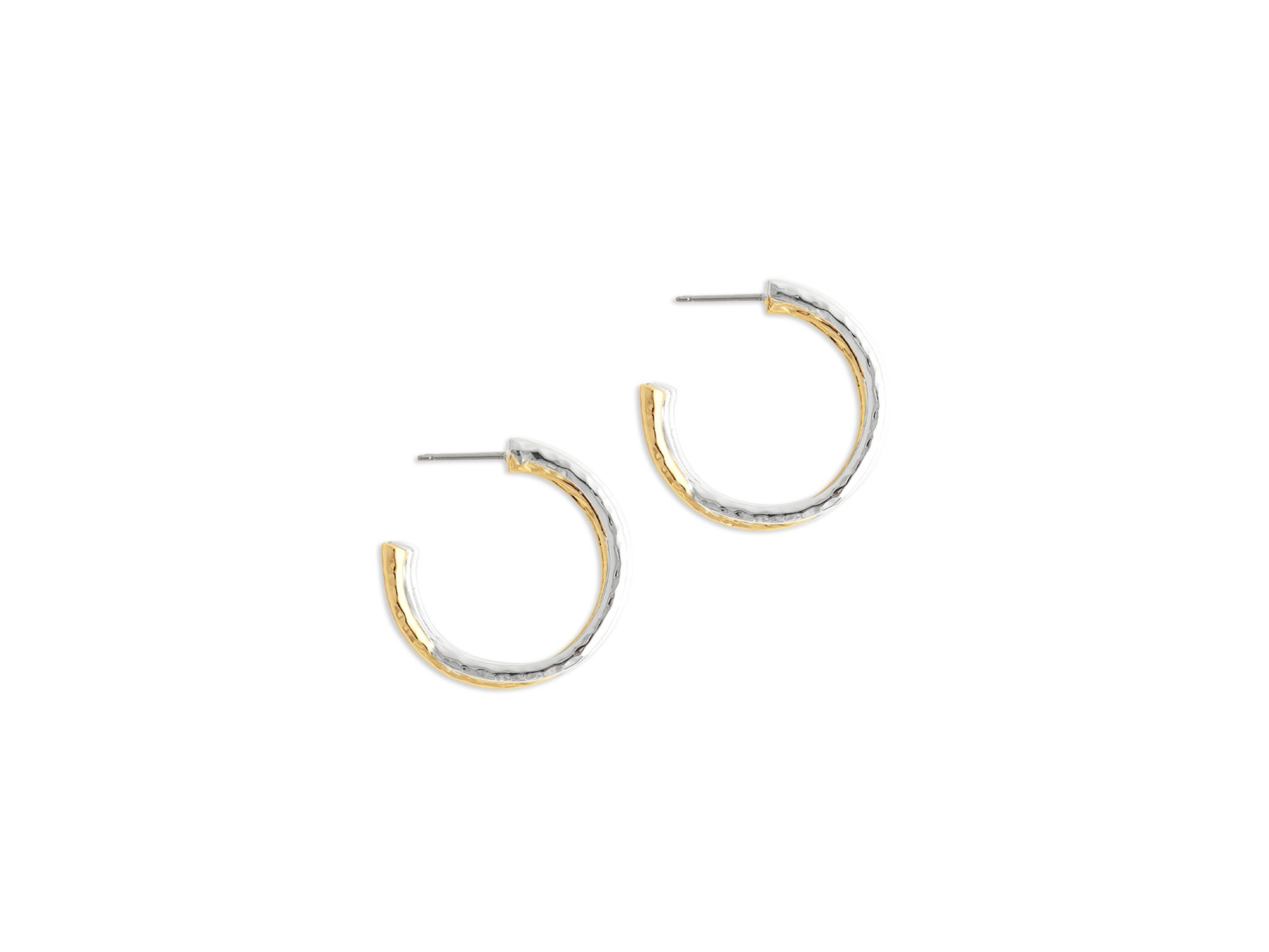 Farrier 18K Yellow Gold Plated & Sterling Silver Hoop Earrings, 1" diameter — Image 4