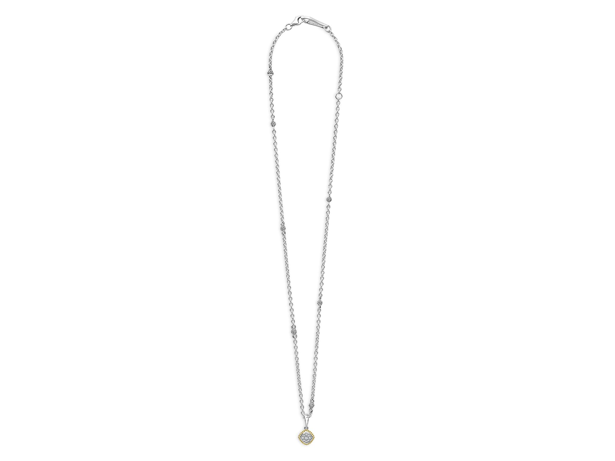 18K Yellow Gold & Sterling Silver Rittenhouse Diamond Cluster Pendant Necklace, 16-18" — Image 5
