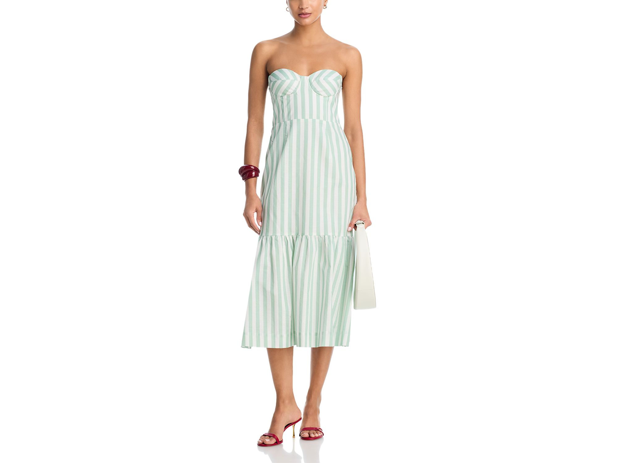 Stripe Bustier Midi Dress - Exclusive — Image 3