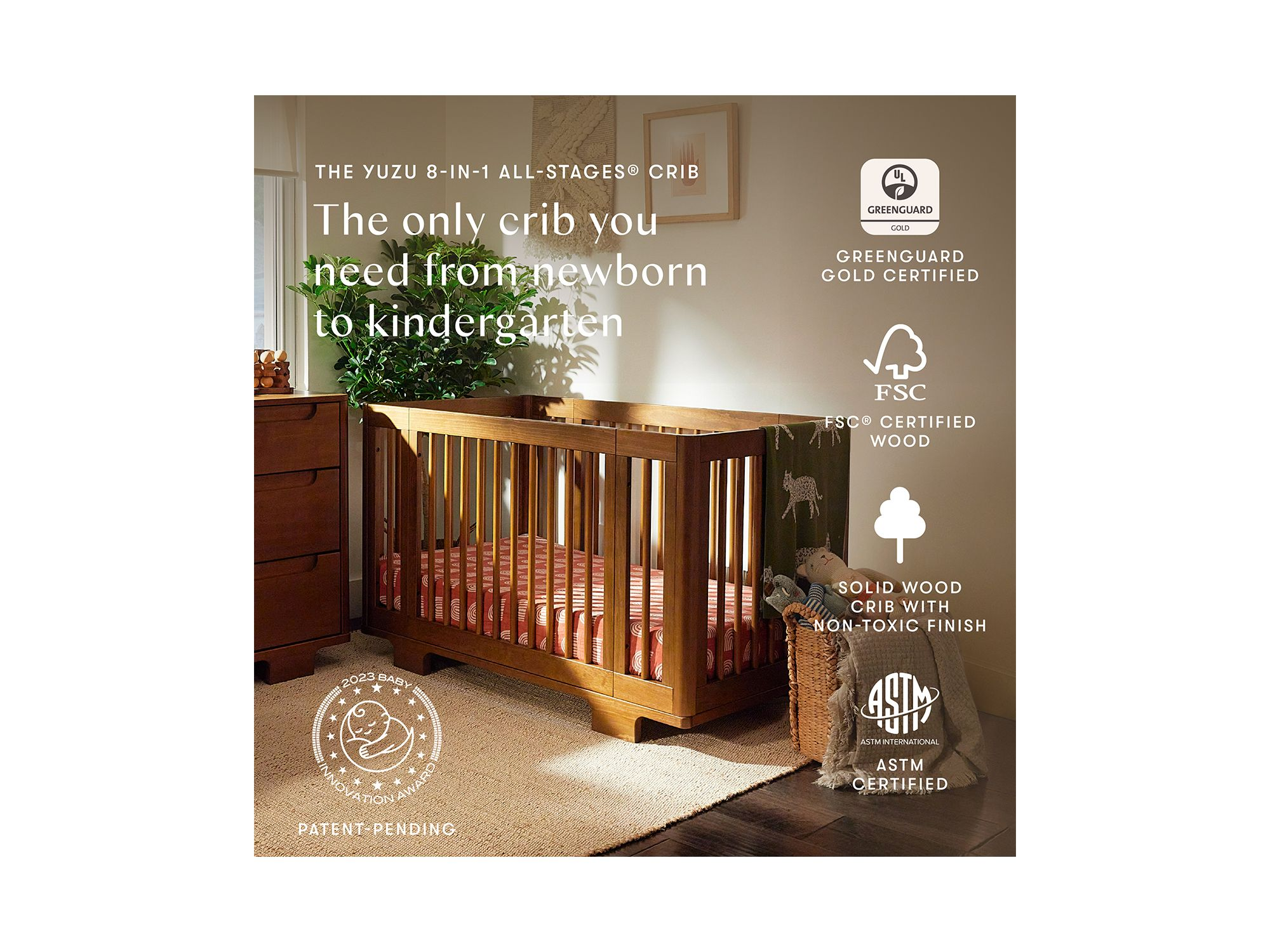 Yuzu 8 in 1 Convertible Crib with All Stages Conversion Kits — Image 5
