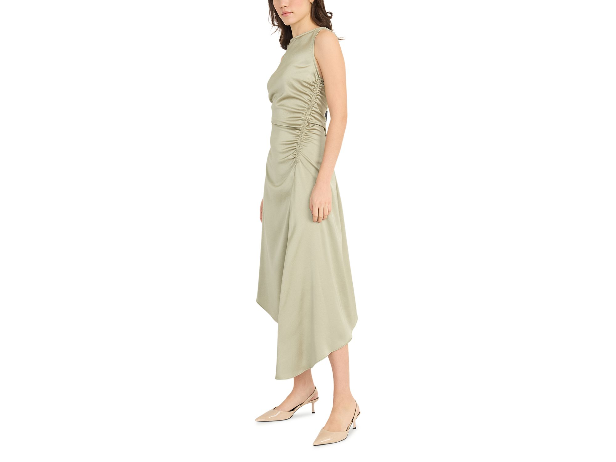 Boat Neck Asymmetric Midi Dress — Image 8