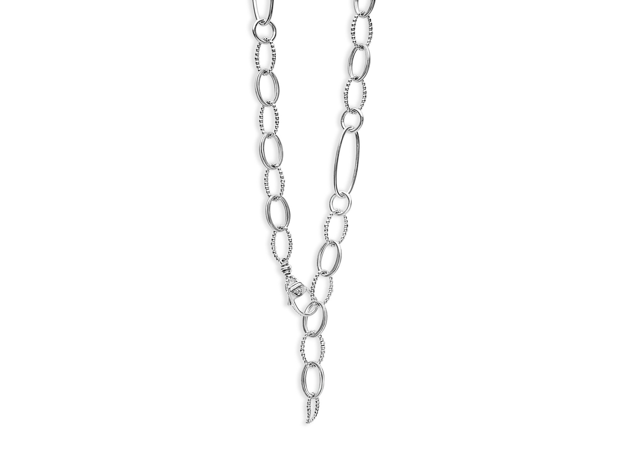 Sterling Signature Caviar Oval Link Chain Necklace, 20" — Image 5