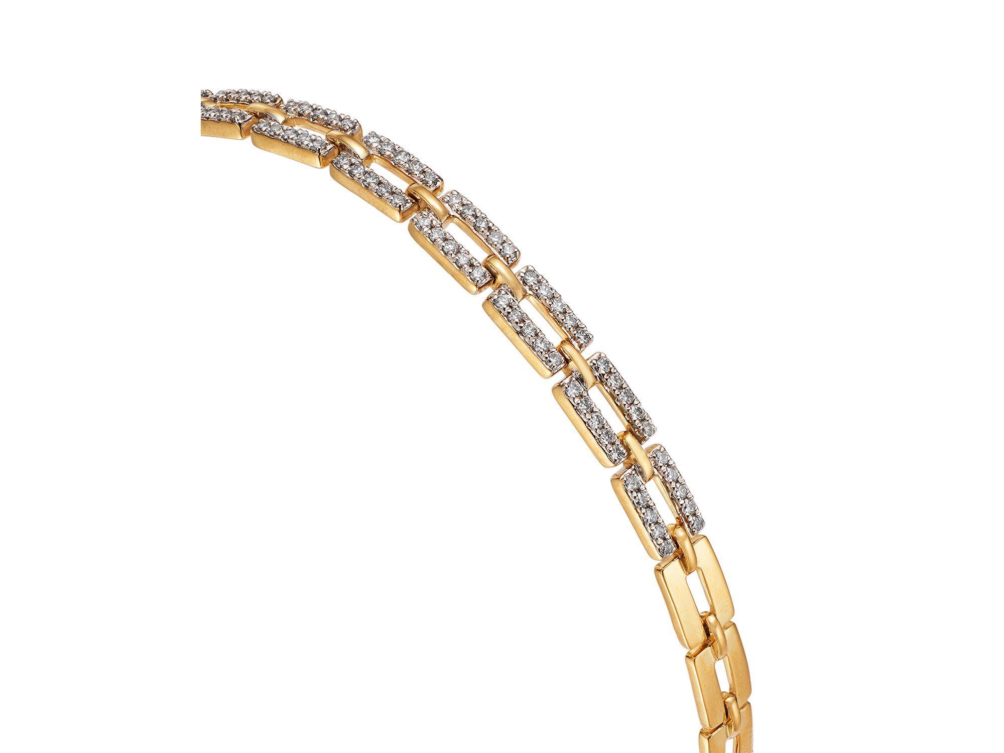 Diamond Link Bracelet in 14K Yellow Gold, 0.50 tcw — Image 3