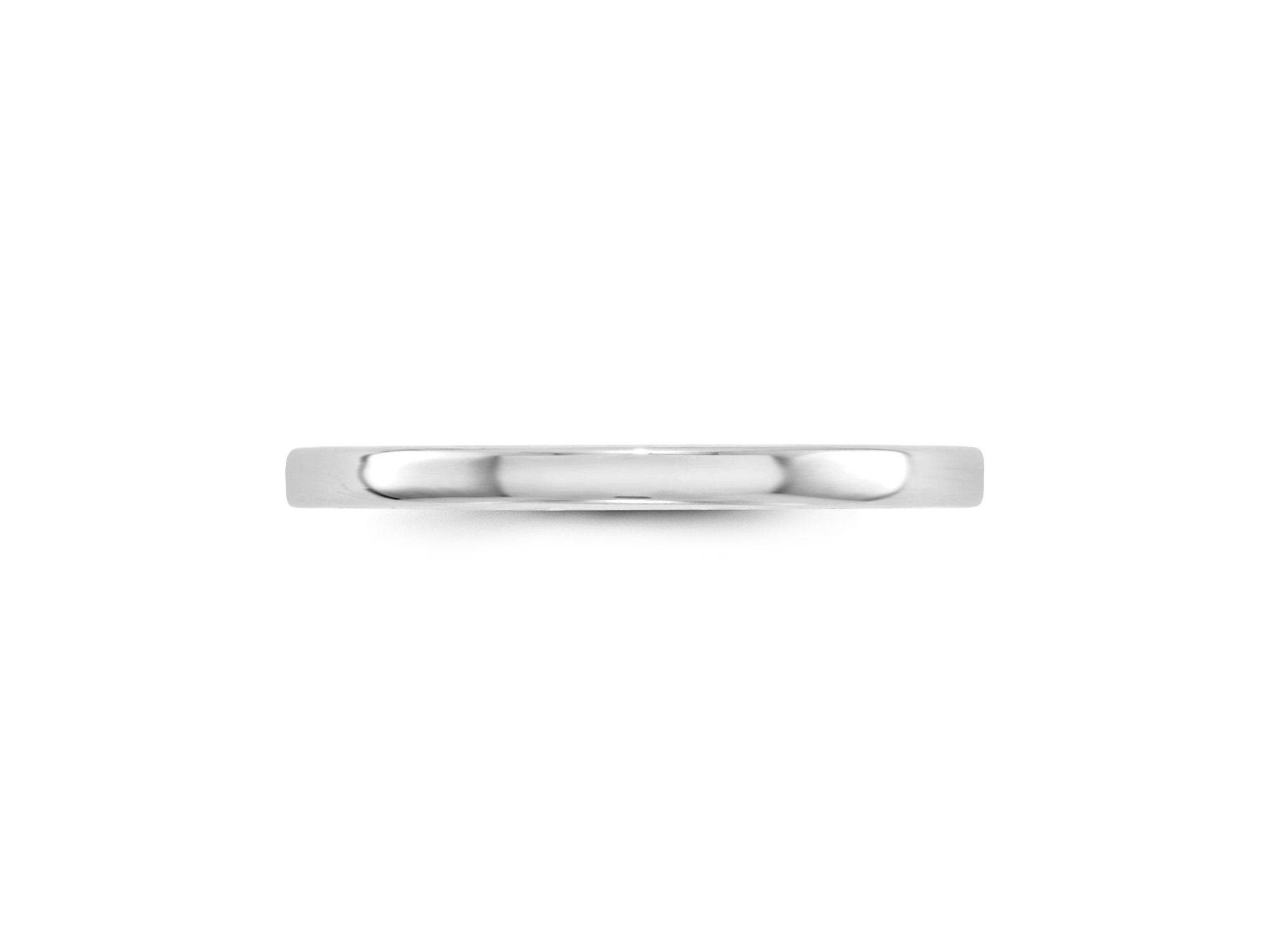 Men's 2mm Lightweight Flat Band in 14K White Gold or 14K Yellow Gold — Image 3