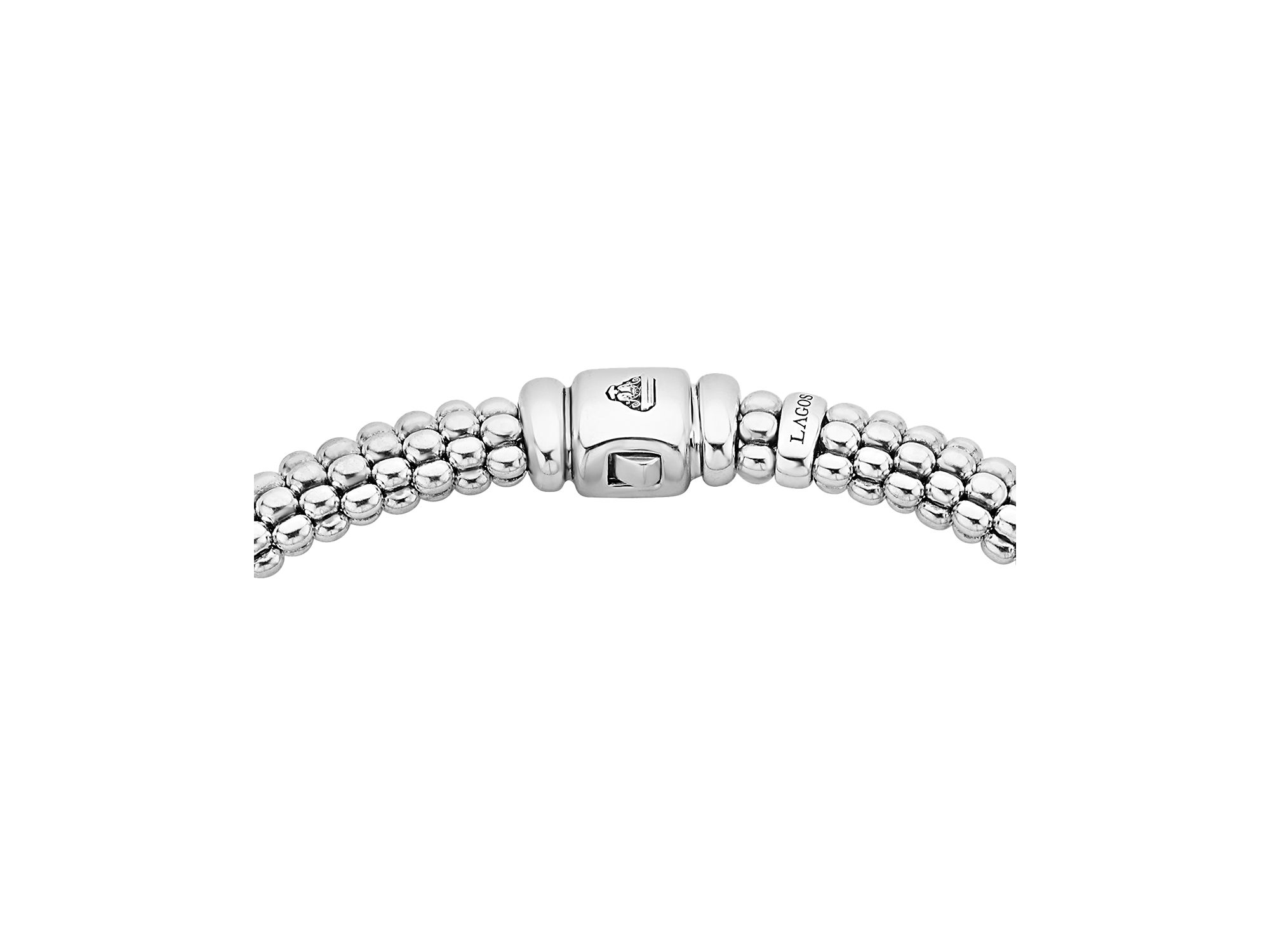 Sterling Silver Black Caviar Diamond & Ceramic Station Necklace, 16" — Image 6