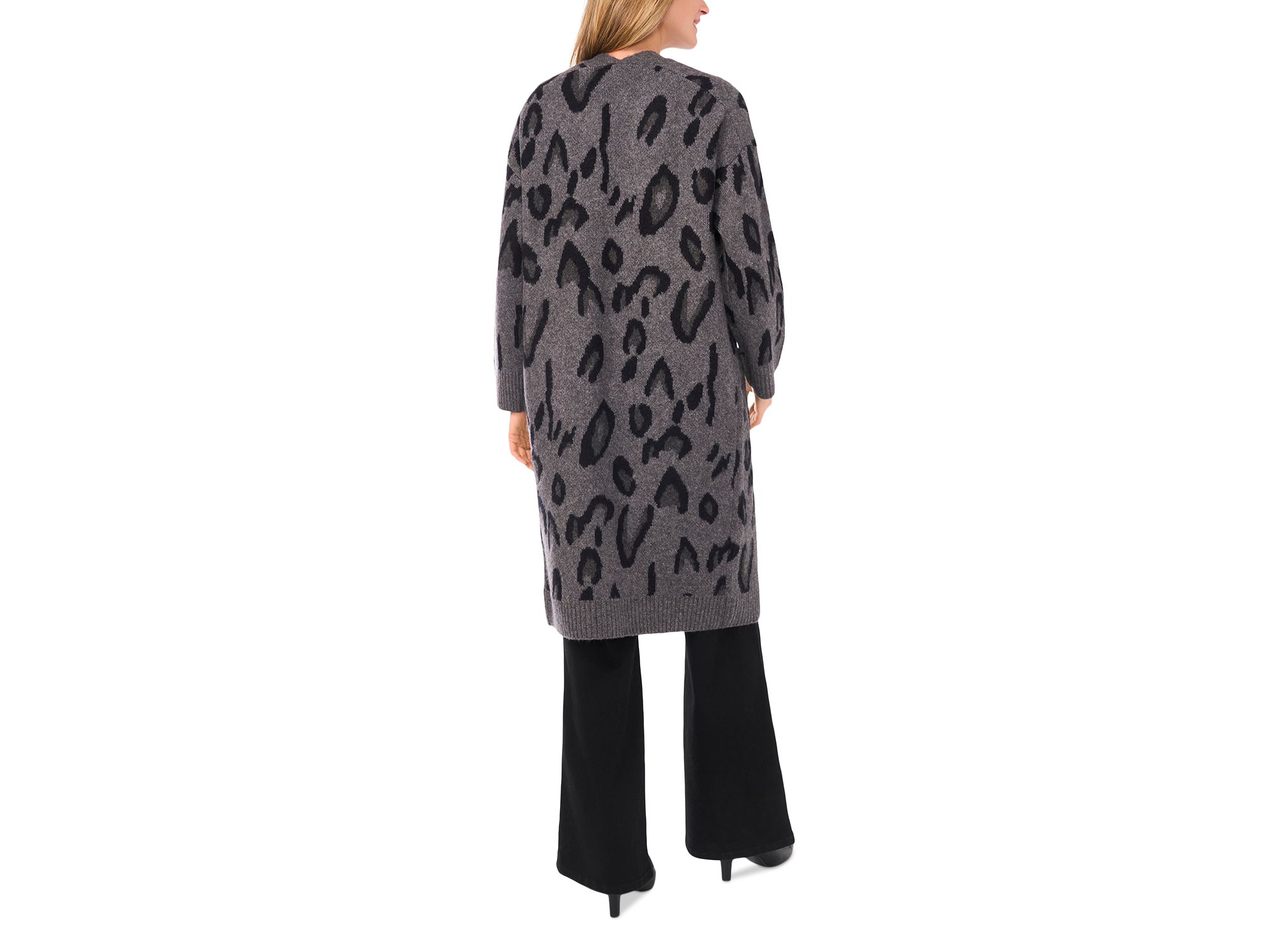 Open Front Animal Print Cardigan — Image 3