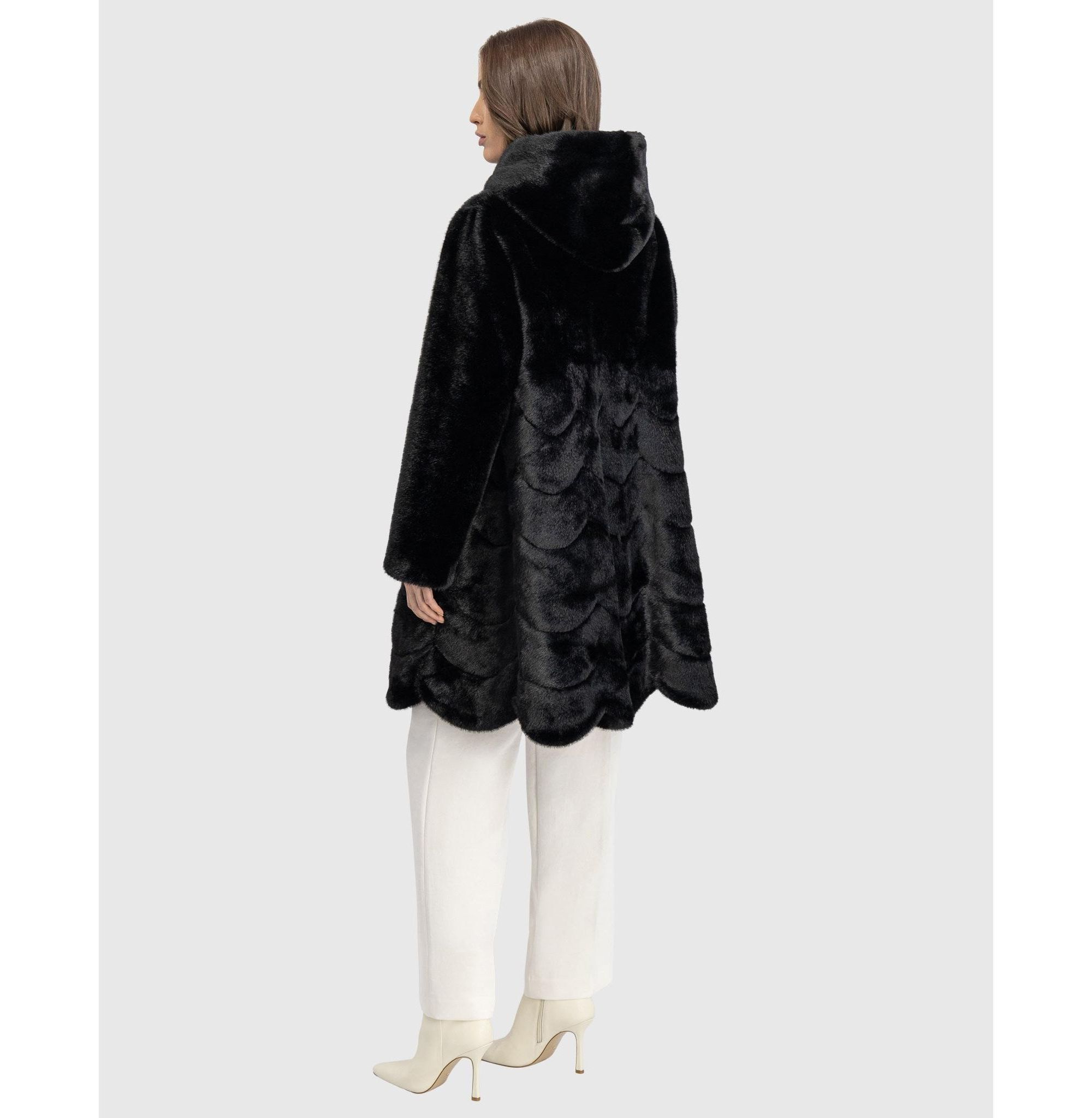 Faux Fur Mink Reversible Parka Coat — Image 5