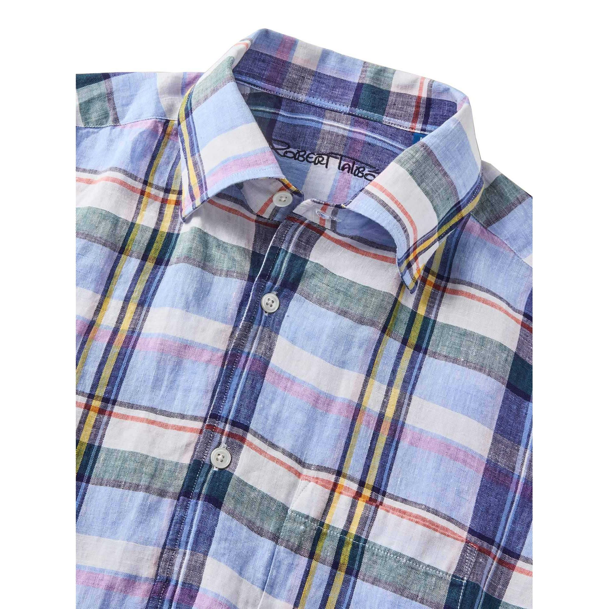 Morgan Plaid Linen Short Sleeve Shirt — Image 3