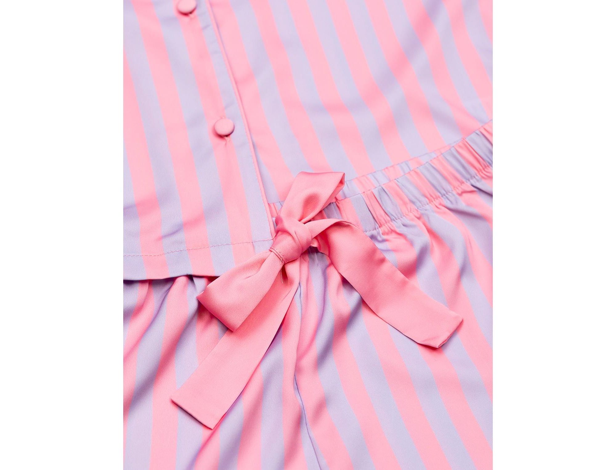 Girls' Cotton Candy Striped Silky Short Sleeve Shorts Set - Little Kid, Big Kid — Image 3
