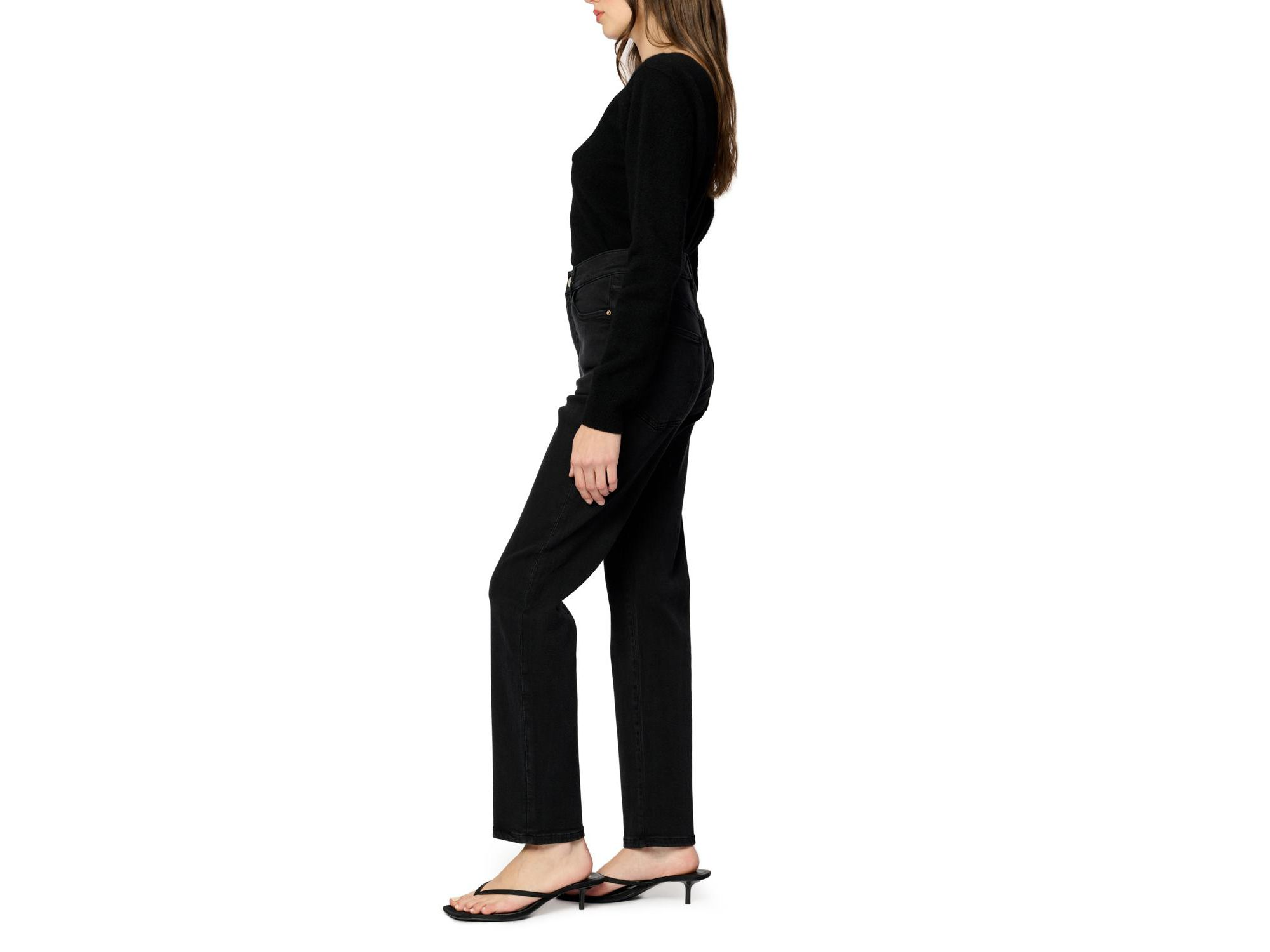 ASE Stretch High Rise Straight Jean in Jet Black — Image 5
