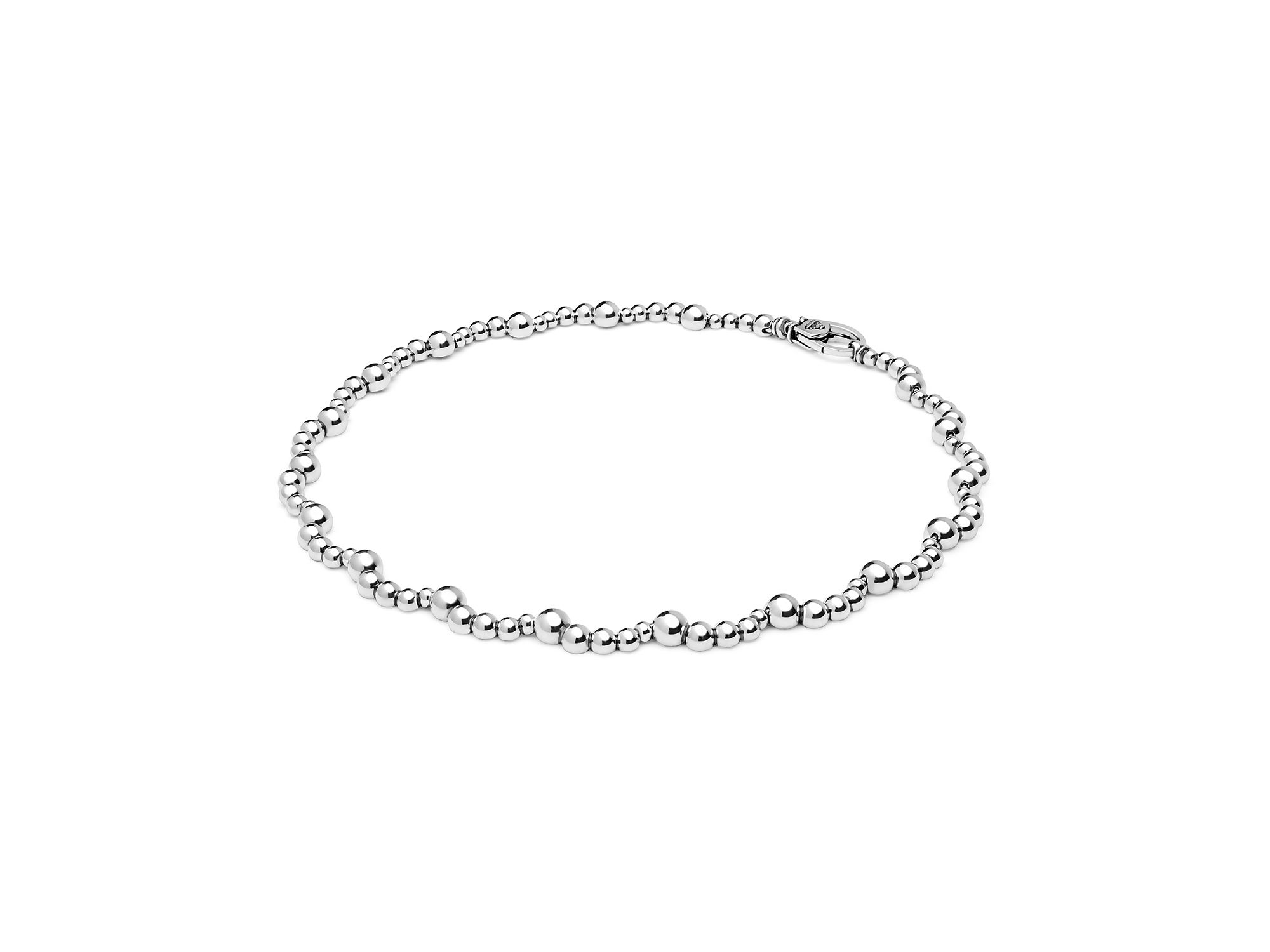 Sterling Caviar Bubbly Scalloped Beaded Collar Necklace, 18" — Image 5