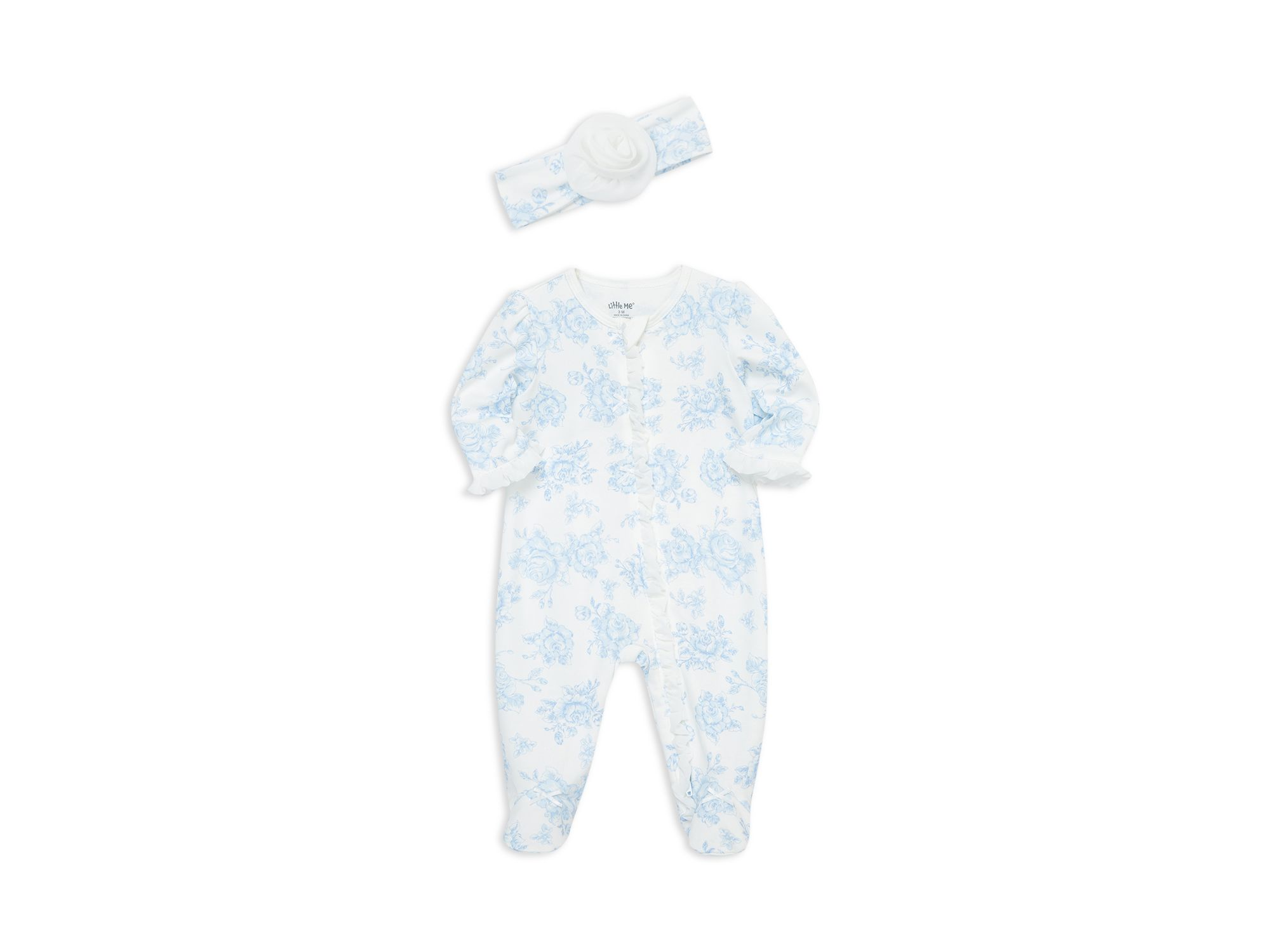Girls' Roses Print Footie With Headband - Baby — Image 4