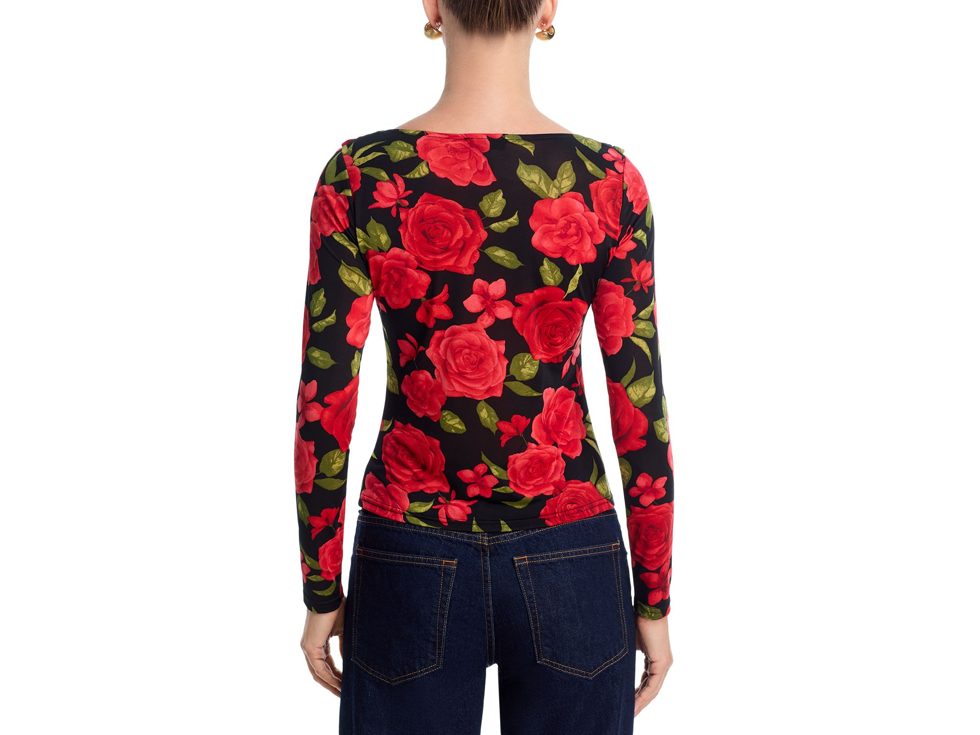 Rose Jersey Scoop Neck Top - Exclusive — Image 3