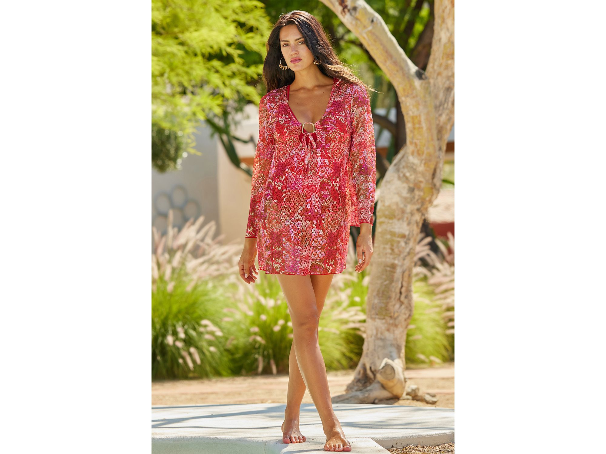 Bali Tie Front Swim Cover-Up Tunic — Image 5