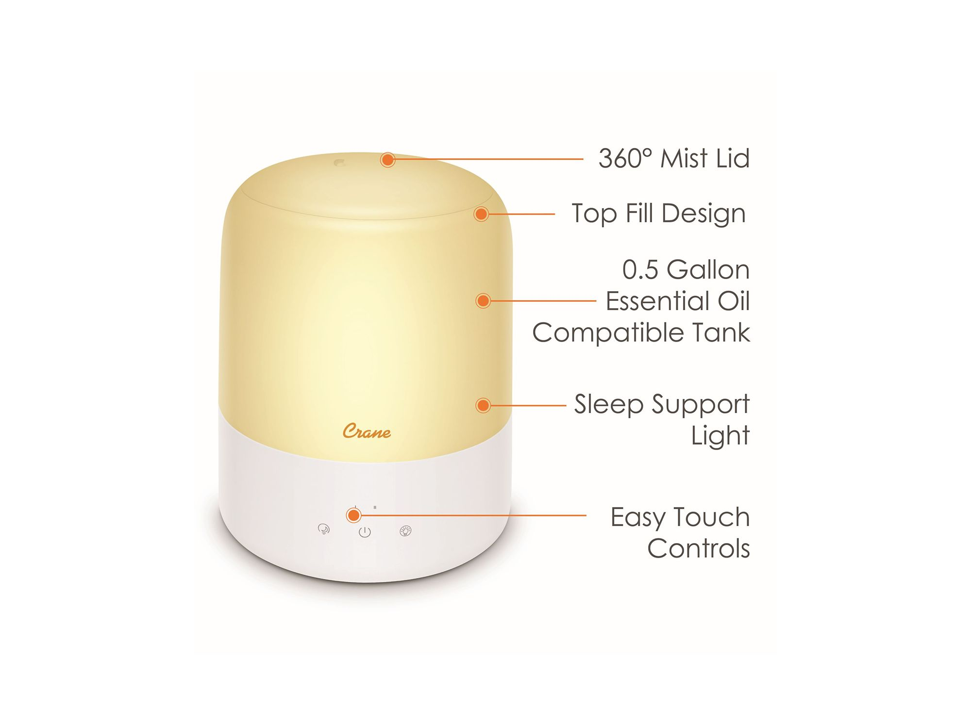3 in 1 Compact Humidifier - 0.5 Gallon with Sleep Support Light & Aroma Diffuser — Image 7